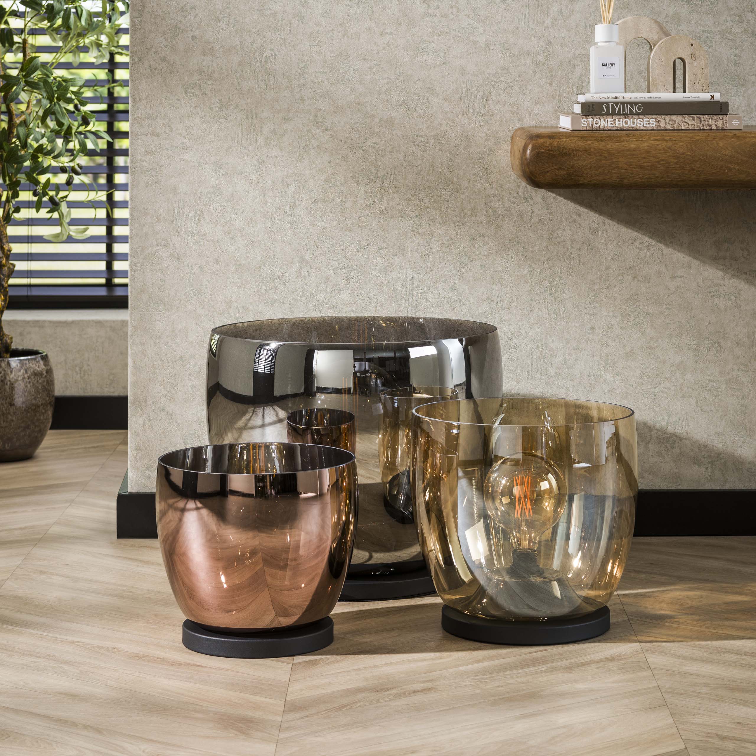 Lampada da terra UP XXL a 1 luce - Vetro grigio fumo