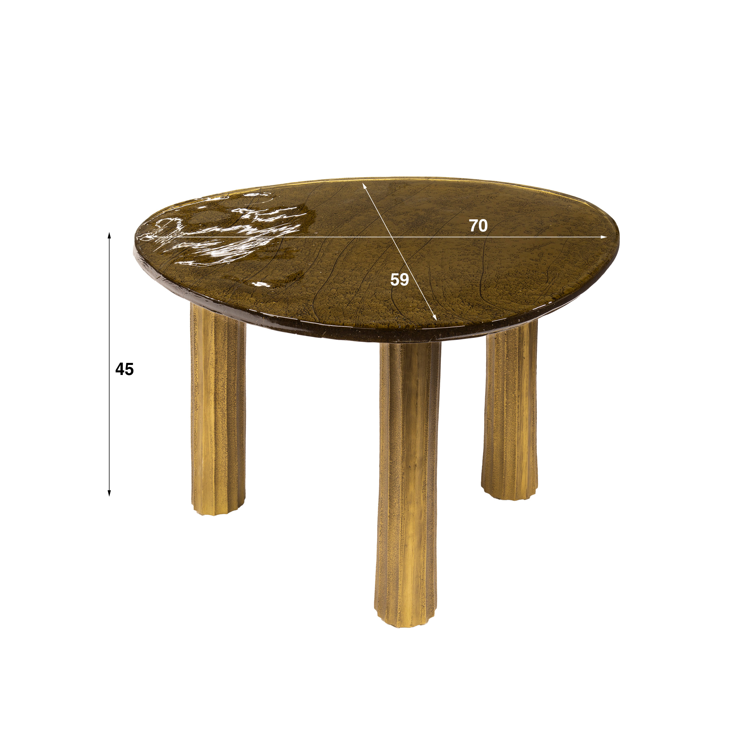 Coffee table Eclipse L - Antique gold