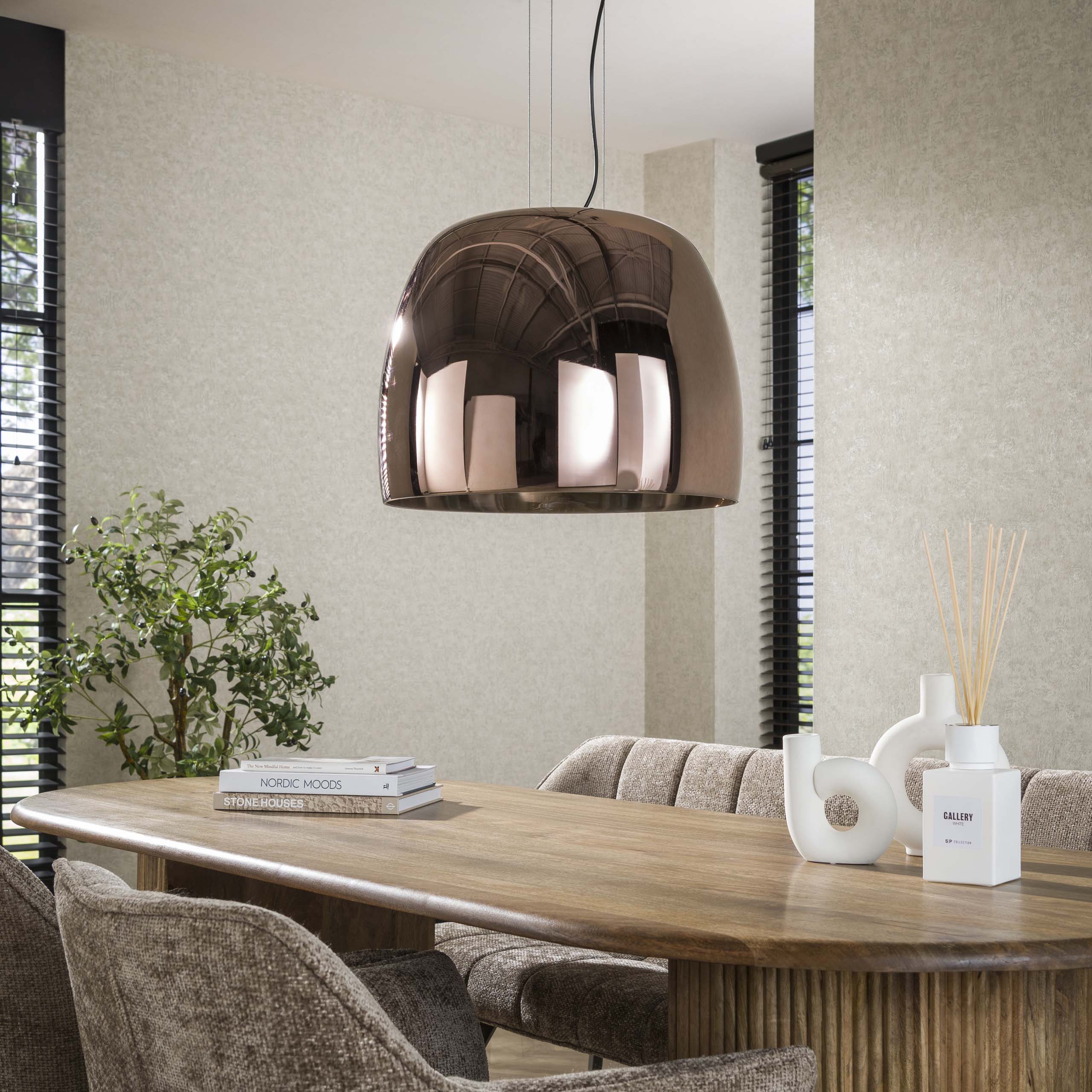 Hanging lamp Drift Glass XL 1-light - Copper glass