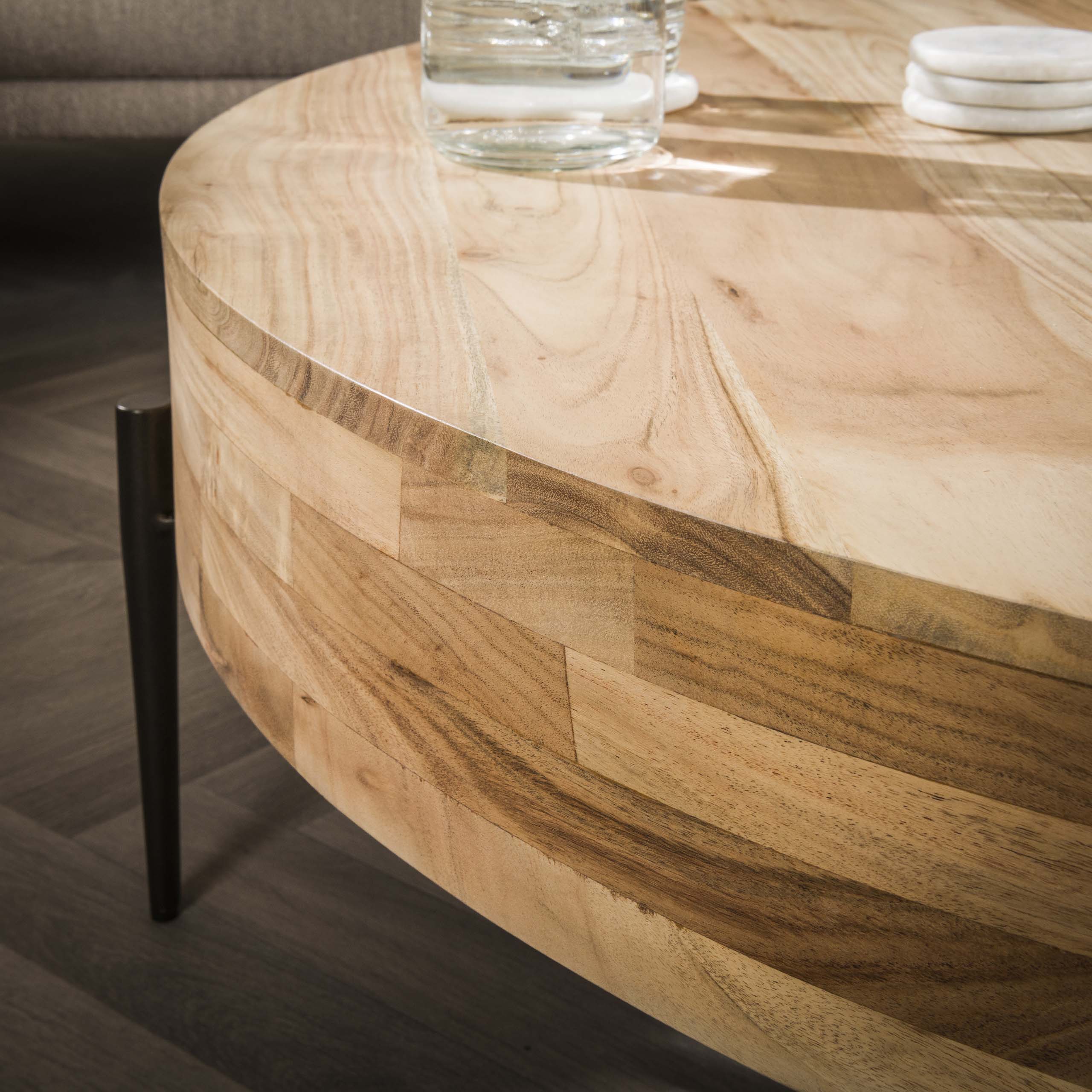 Tavolino Bulky Wood Ø120 - Acacia massiccia