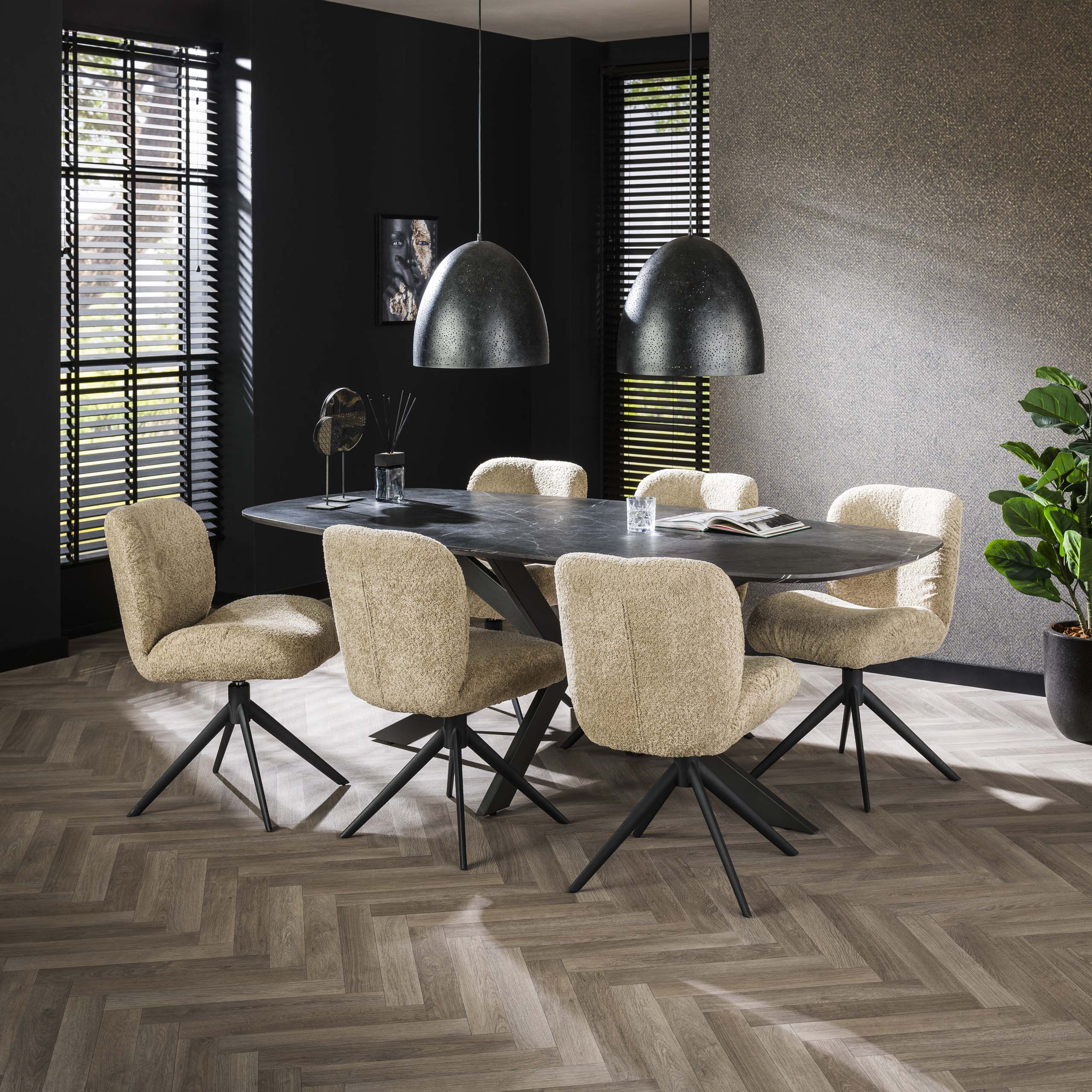 Tavolo da pranzo 215 ovale danese / pietra ardesia melaminica 3D