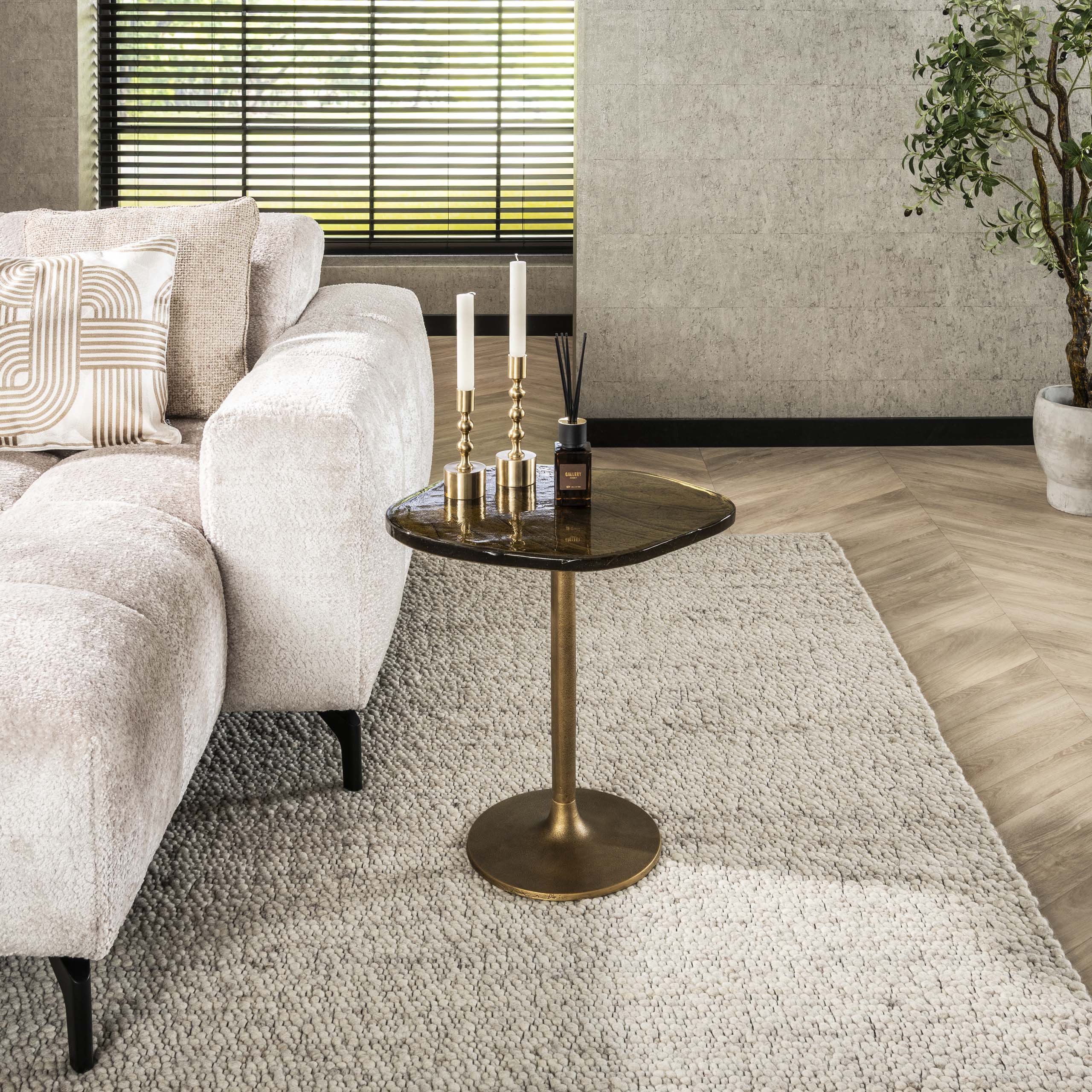 Side table Eclipse low - Antique gold