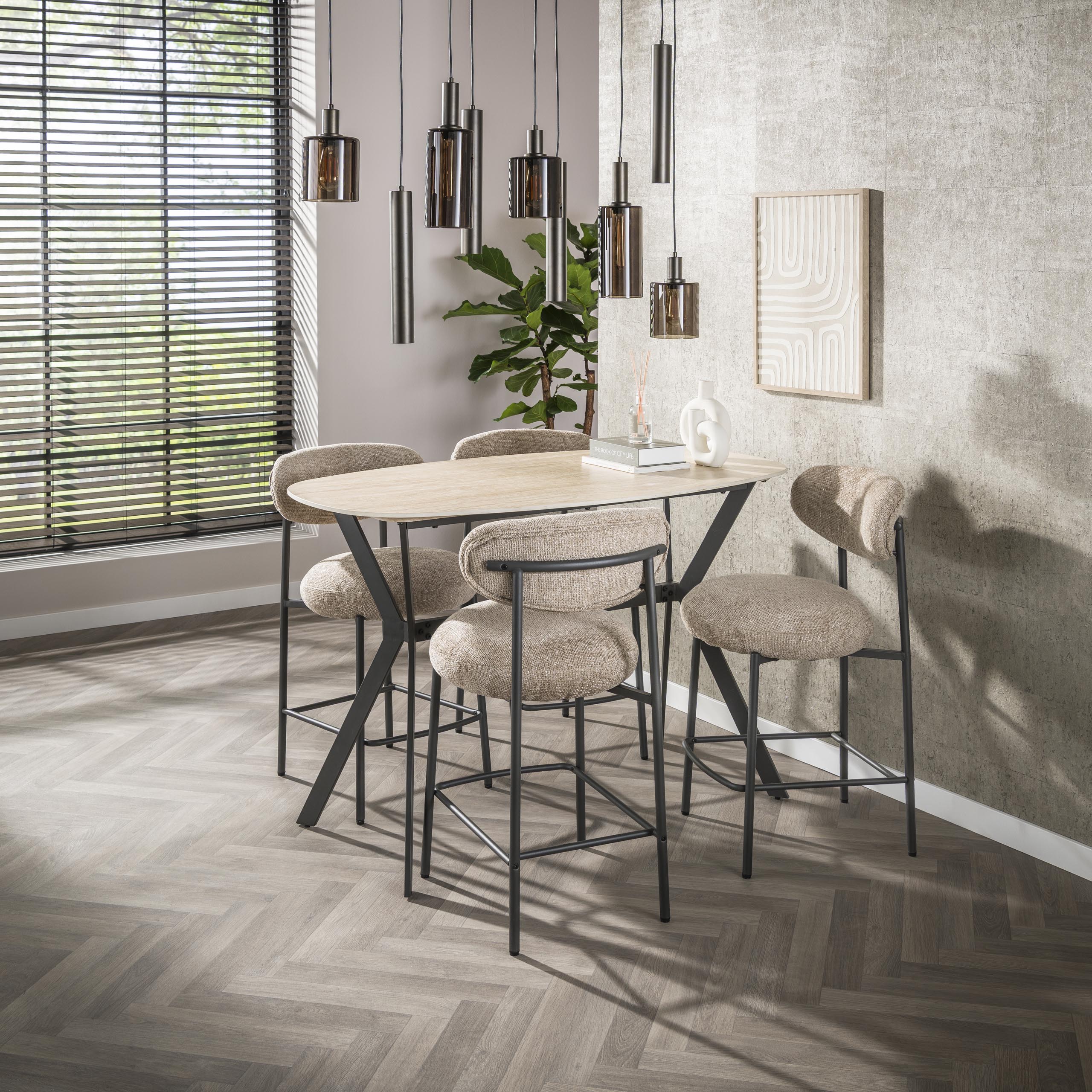 Lampada a sospensione Sepiora 5+4 luci - Marrone Terra di Siena