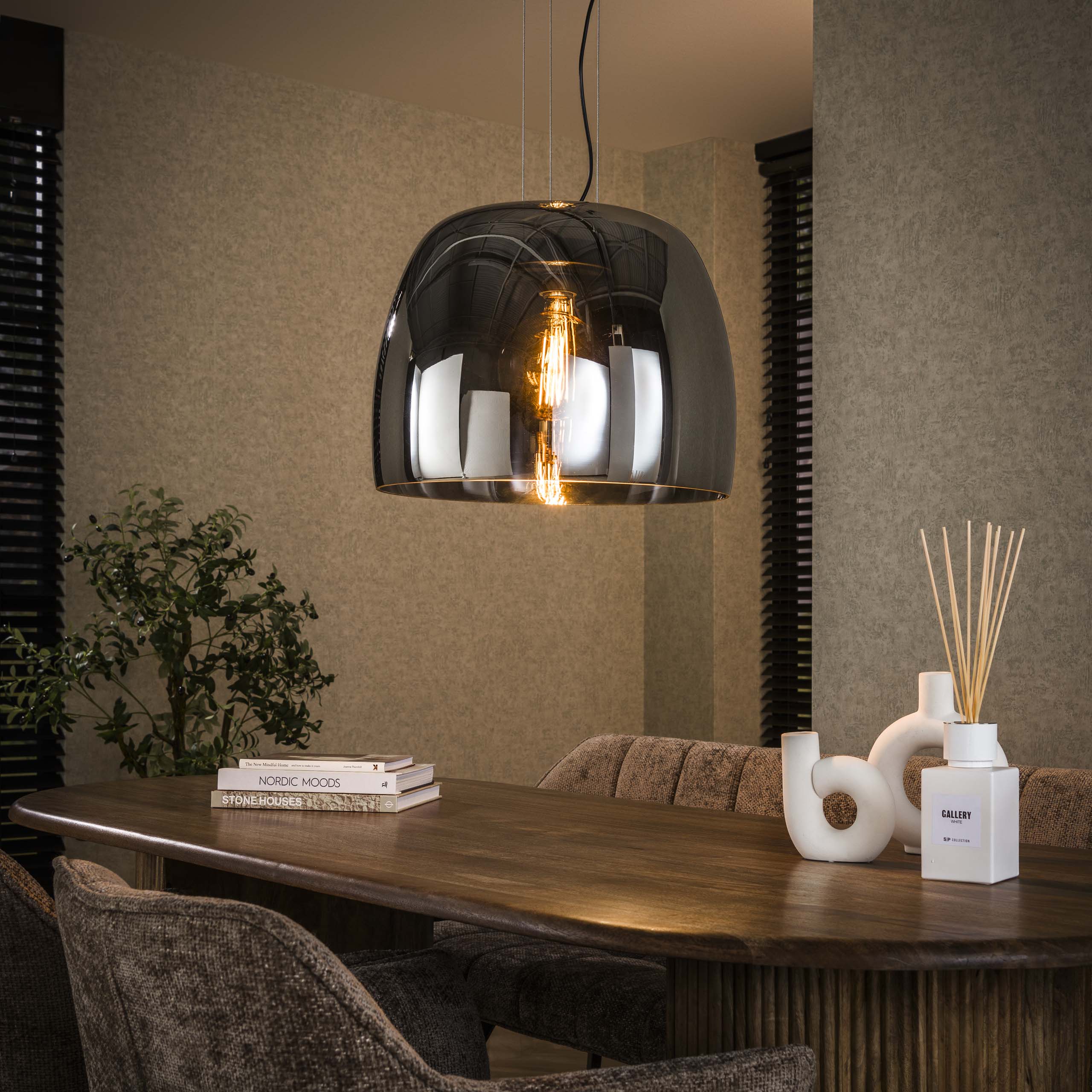 Lampada a sospensione Drift Glass XL - Vetro grigio fumo