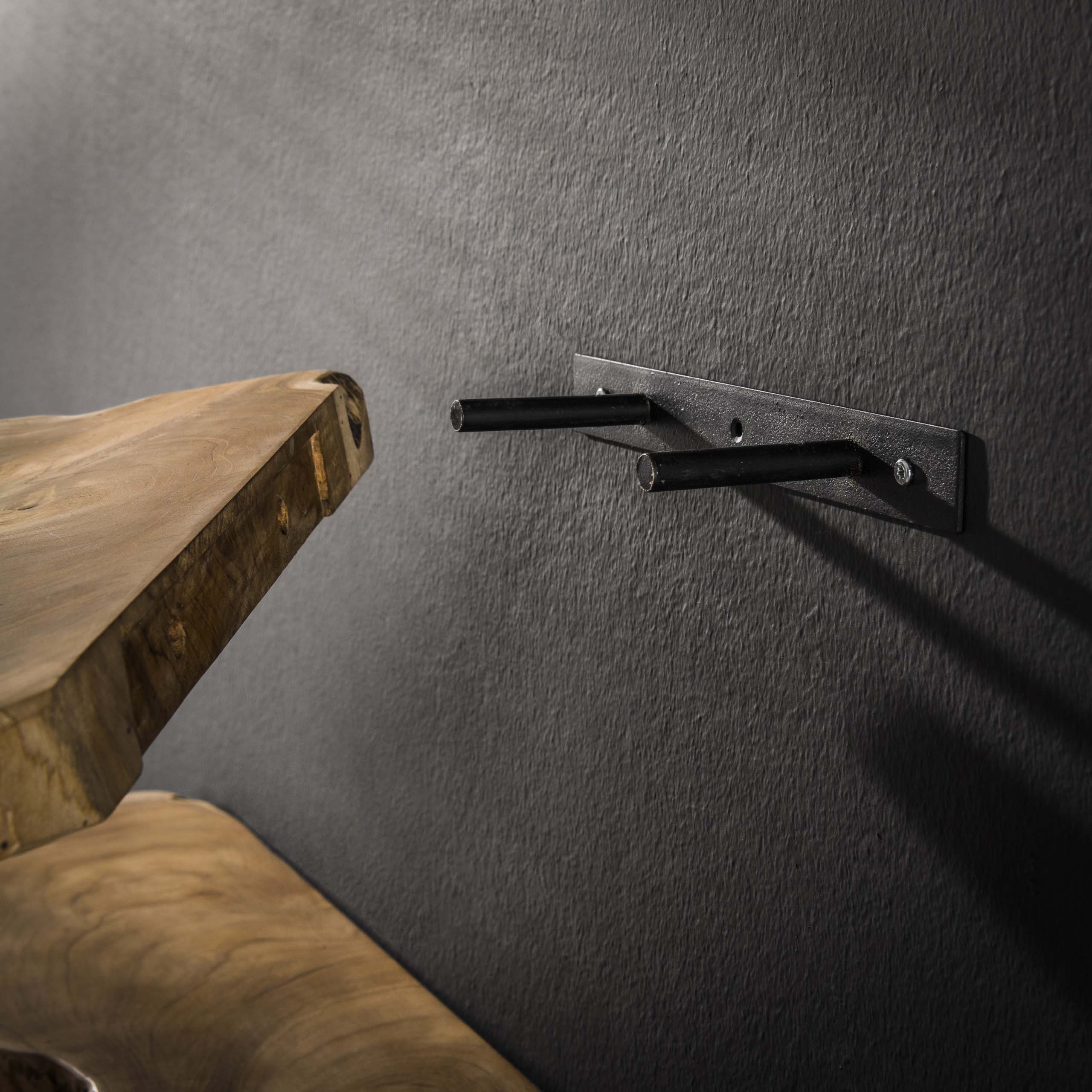 Mensola da parete natural line set/3 / Legno massello di teak riciclato