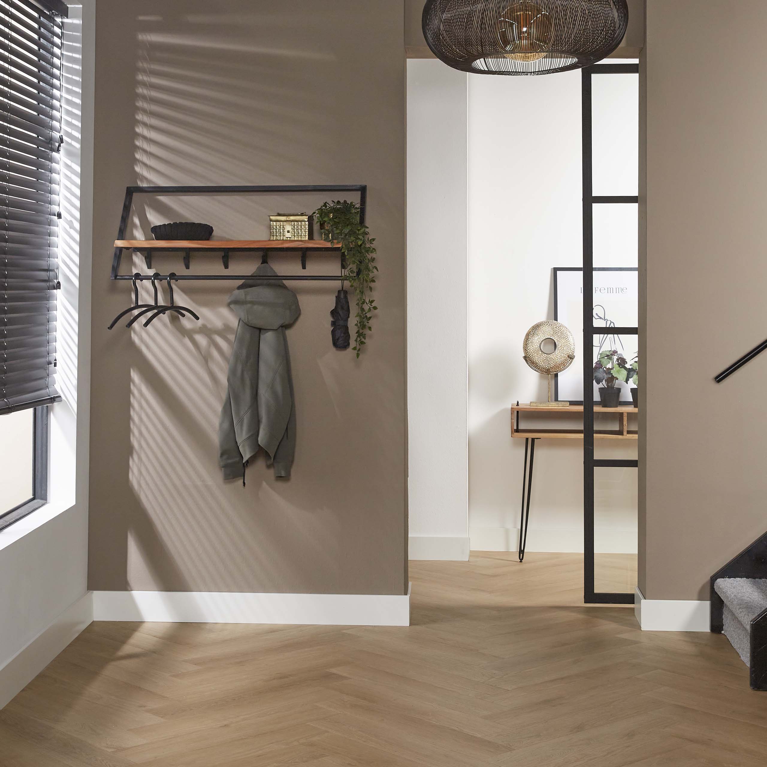 Appendiabiti Lean - 6 ganci - Acacia massiccia