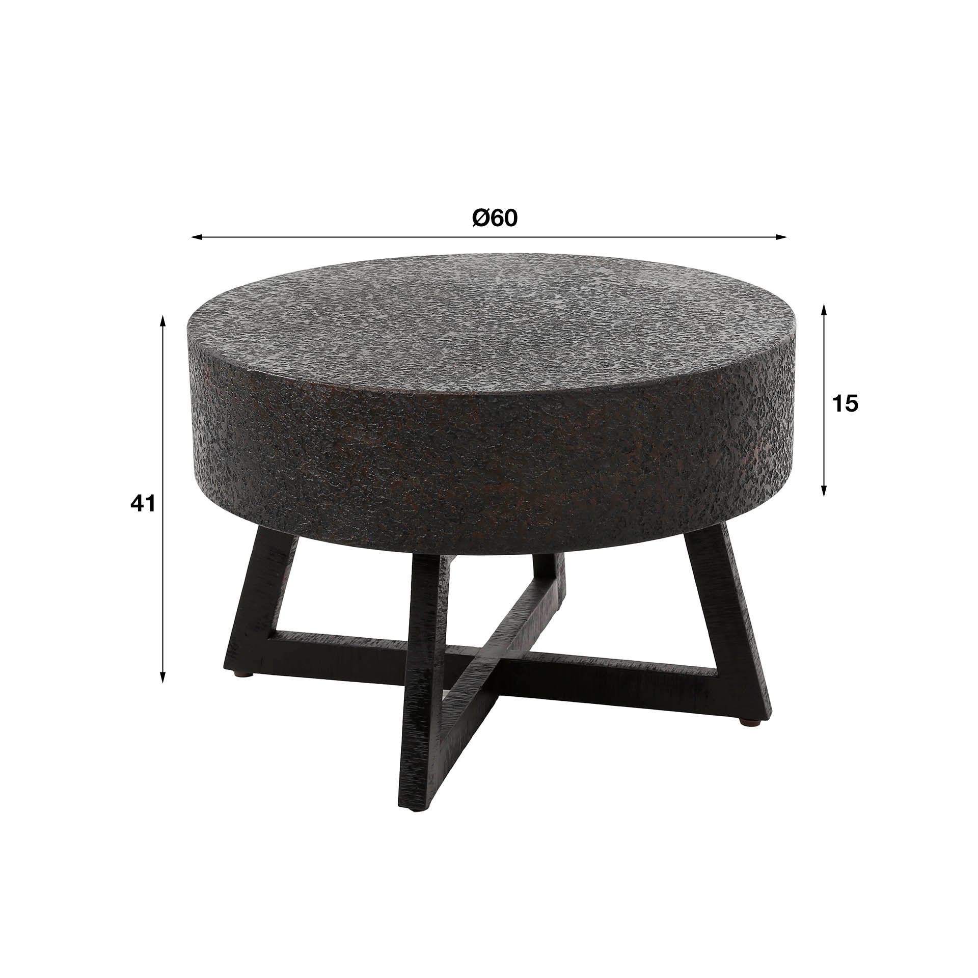 Coffee table Ø60 low bulky ferrous