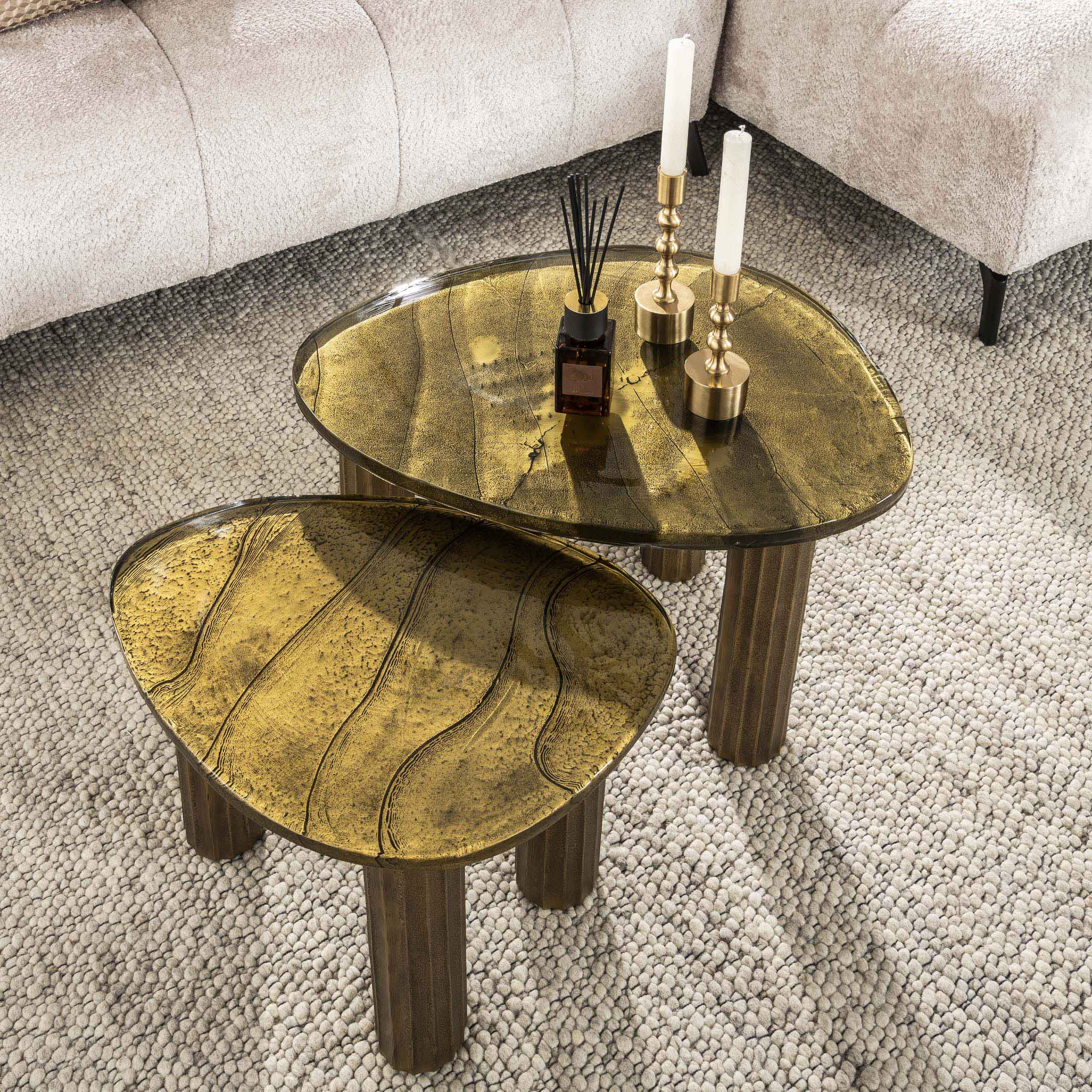 Coffee table Eclipse S - Antique gold