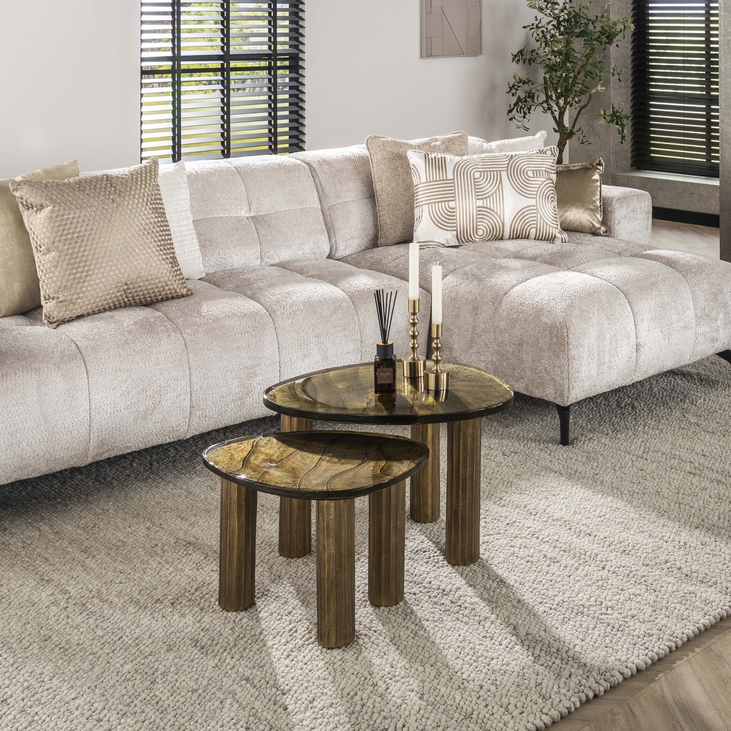 Coffee table Eclipse M - Antique gold