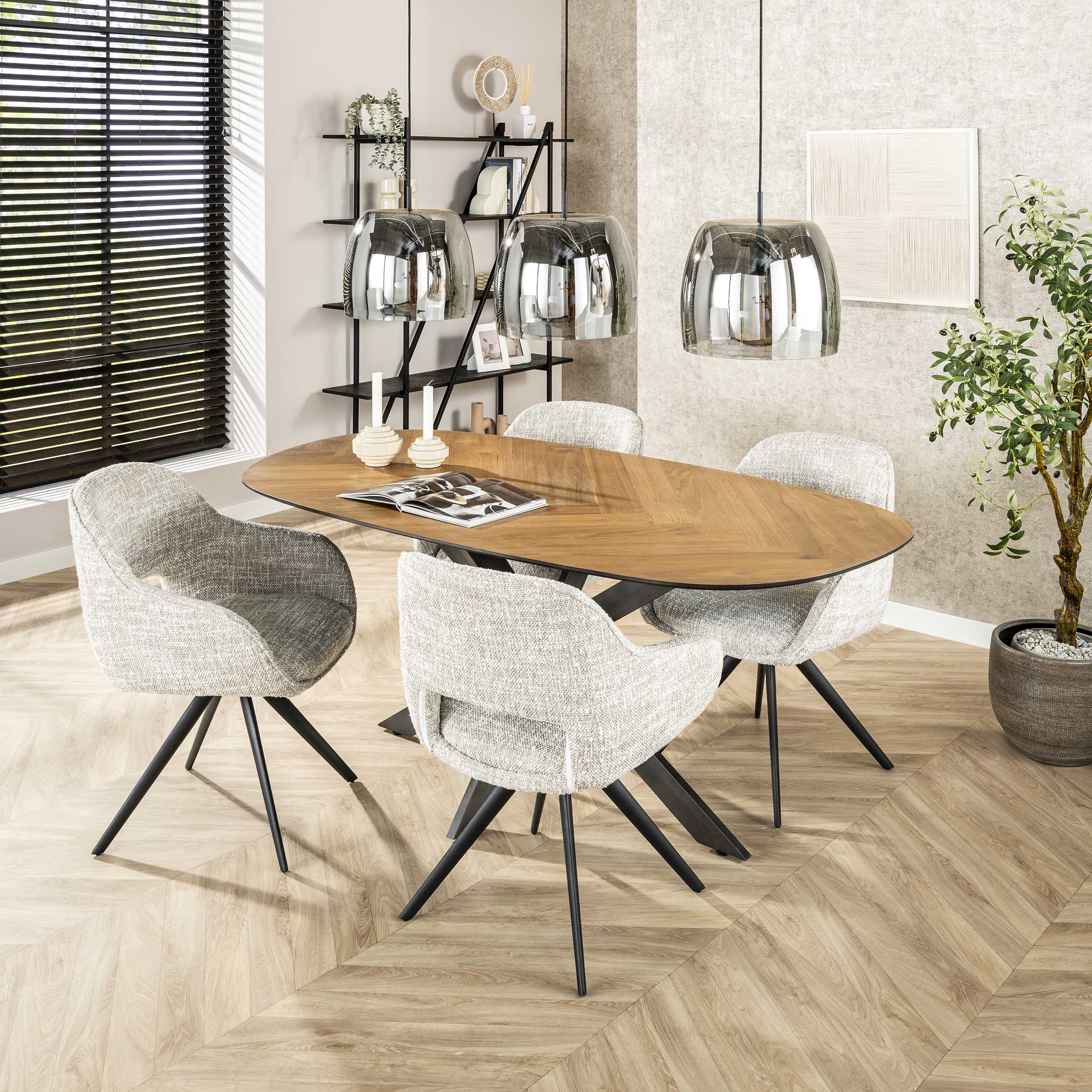 Lampada a sospensione Vetro drift 3L / Vetro grigio fumo
