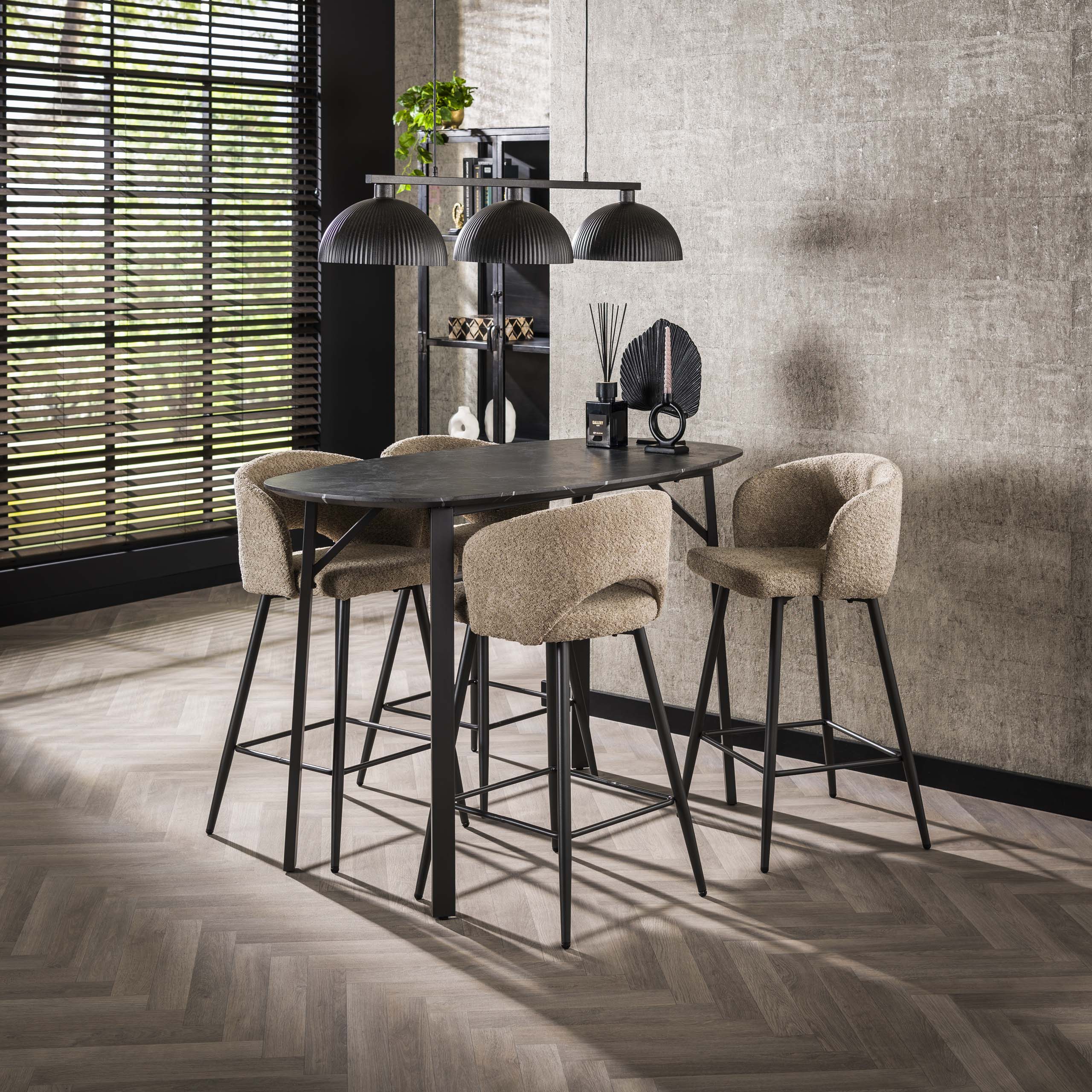 Tavolino bar Onyx danese ovale 140 cm - melaminico 3D grafite