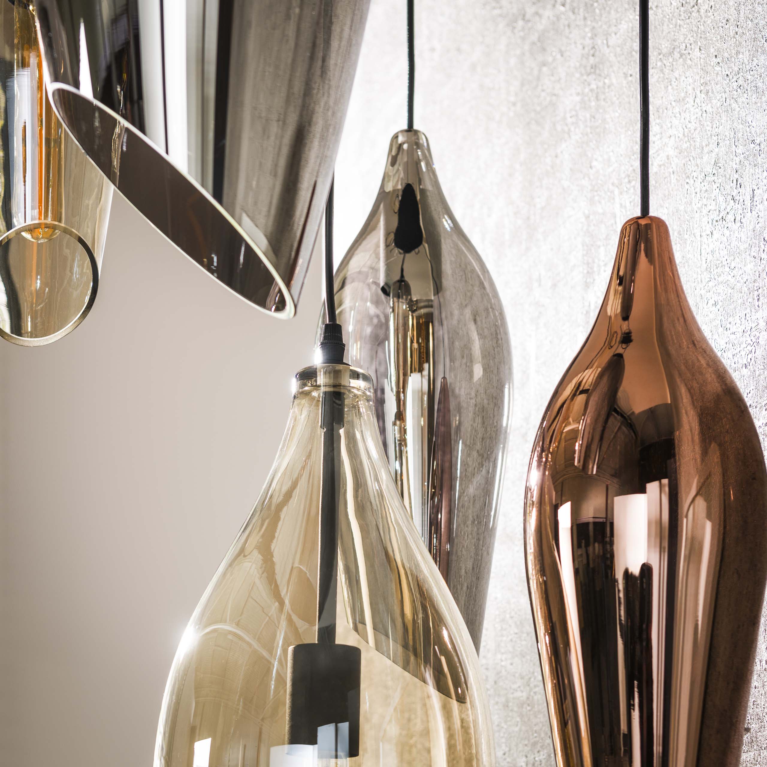 Hanging lamp 5L stepped cocoon mix glass / Black