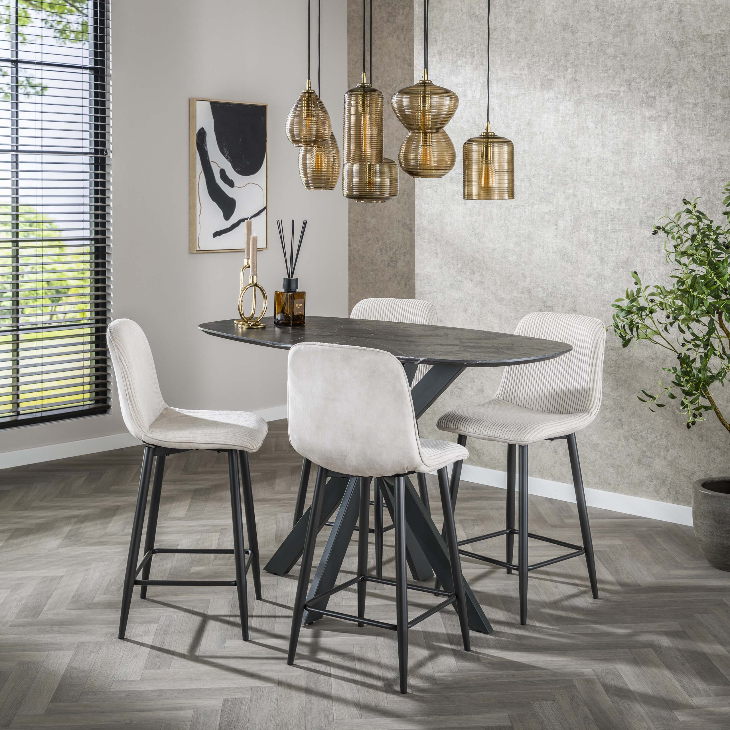 Sedia da bar Rib VPE2 / Rock Bianco sporco