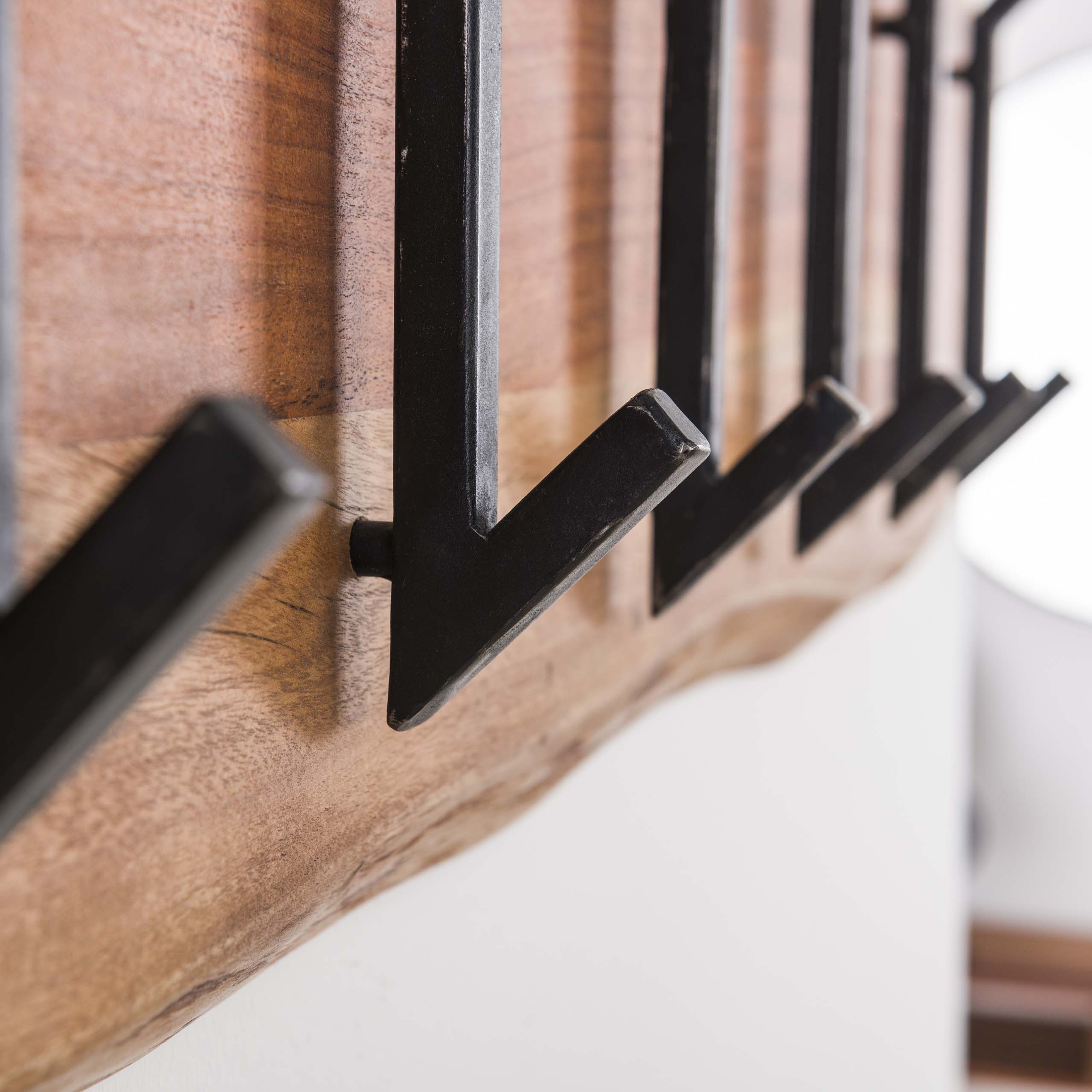 Appendiabiti Edge 2x6 ganci - Acacia massiccia