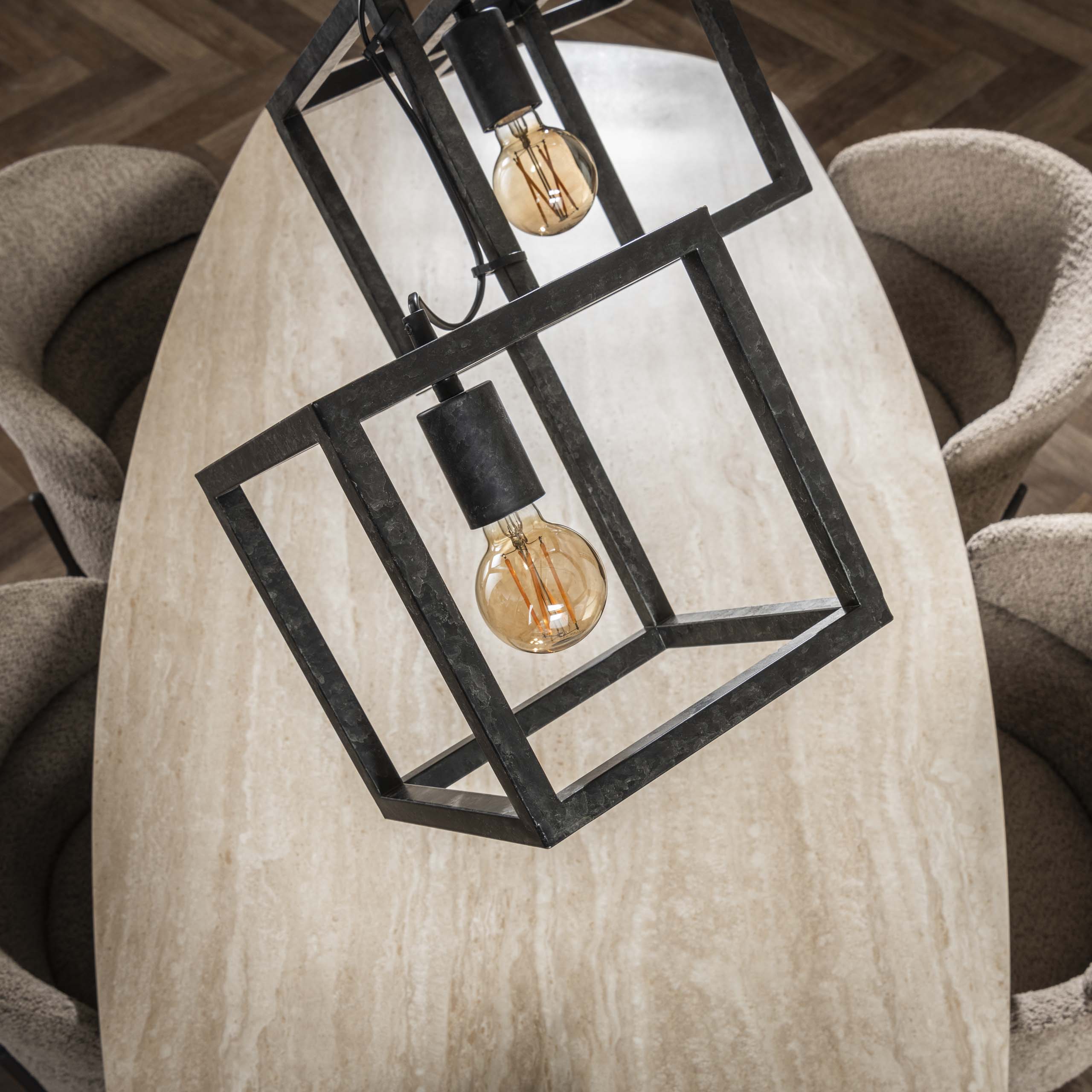 Lampada a sospensione Cube 4-luce - Carbone