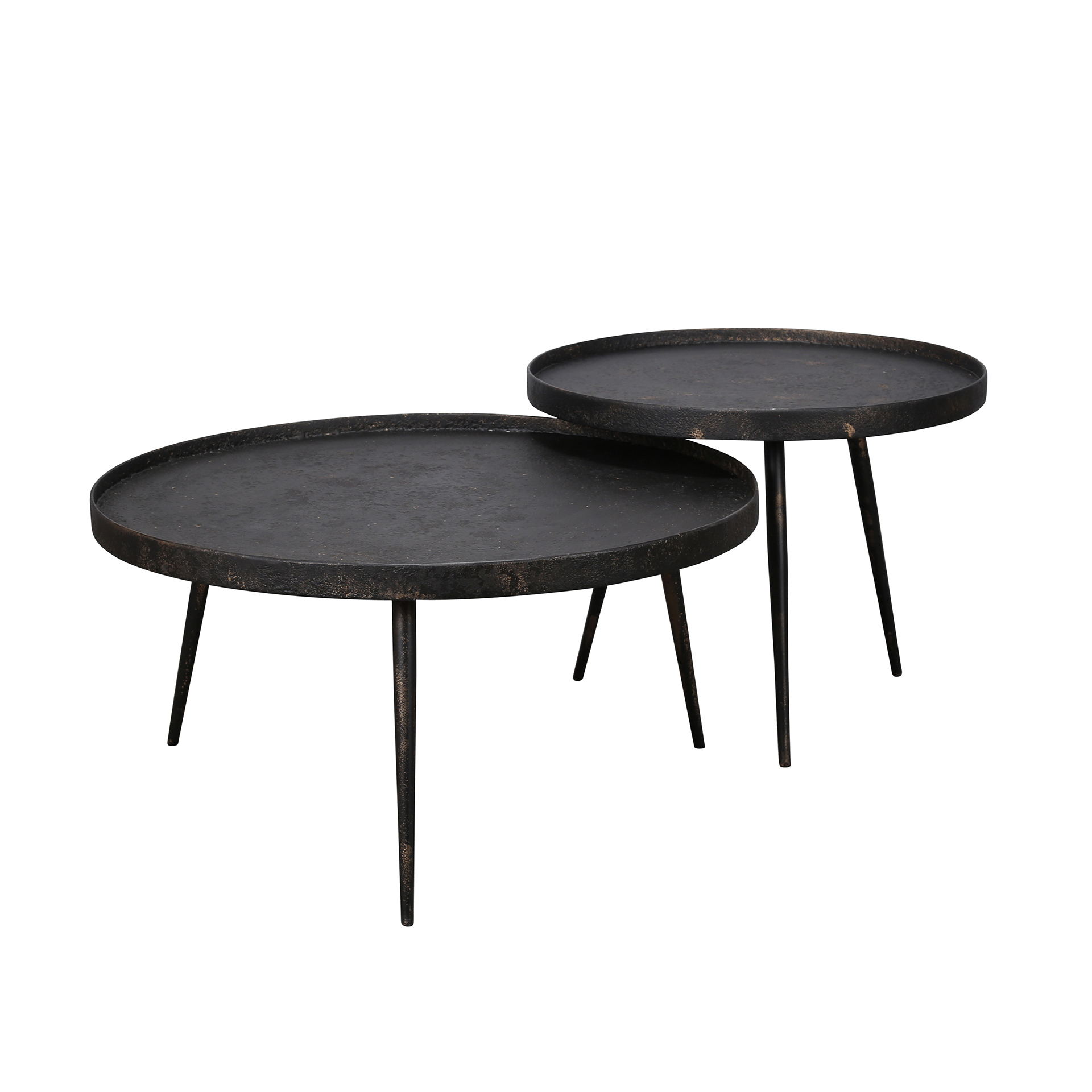 Coffee table Metallic round - Set of 2 - Gray