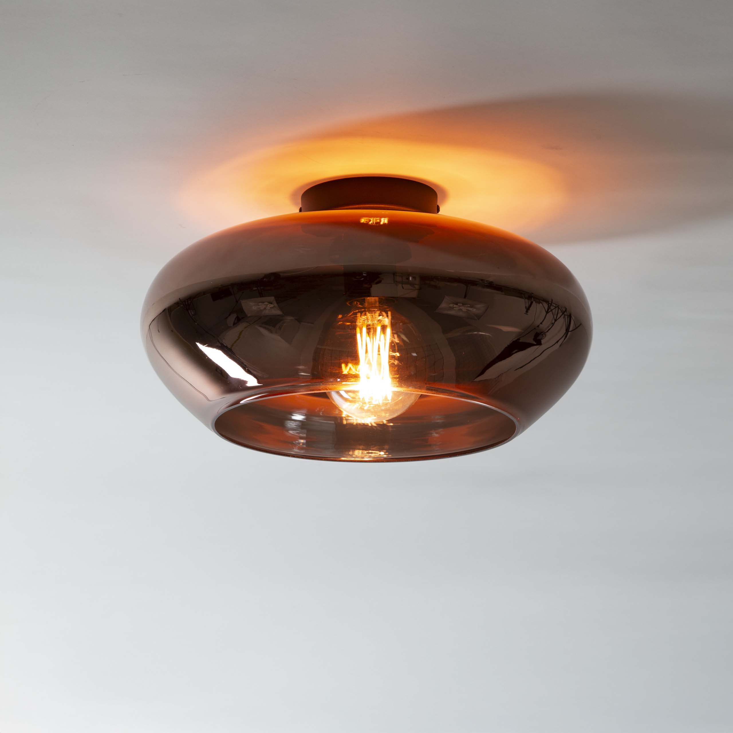 Lampada da soffitto vetro elevato / vetro color rame