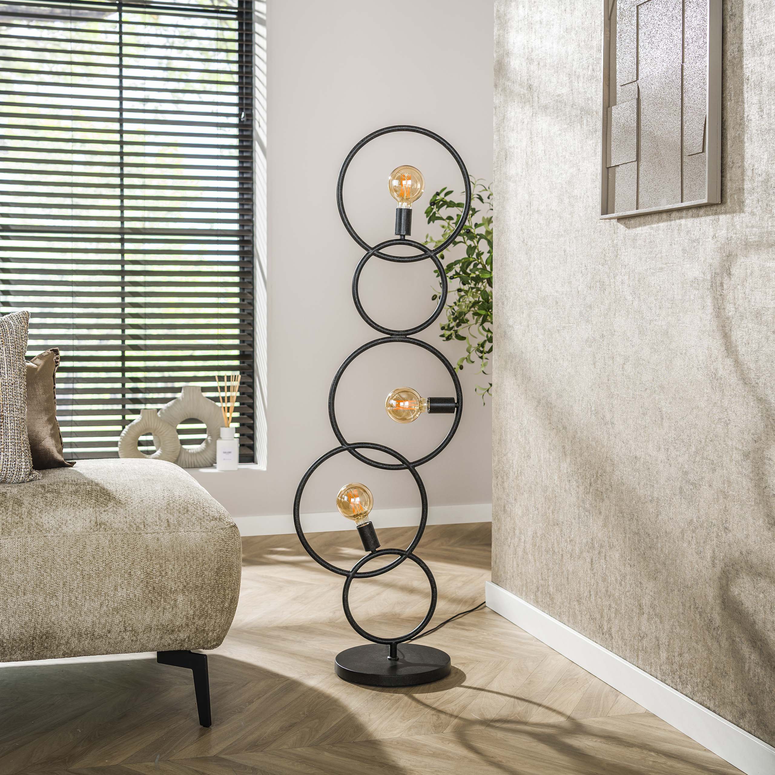 Floor lamp Loop 3-light Artic black