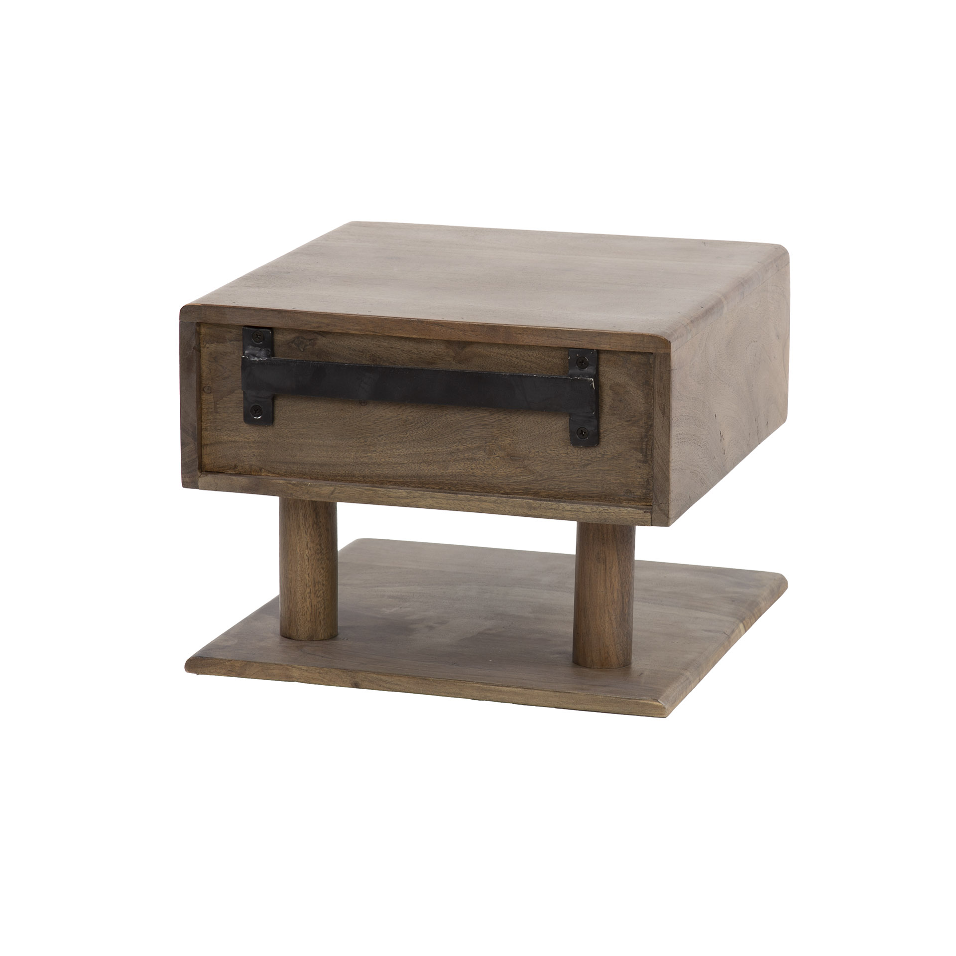Comodino Carve Shelve sospeso - 1 cassetto - Marrone acacia