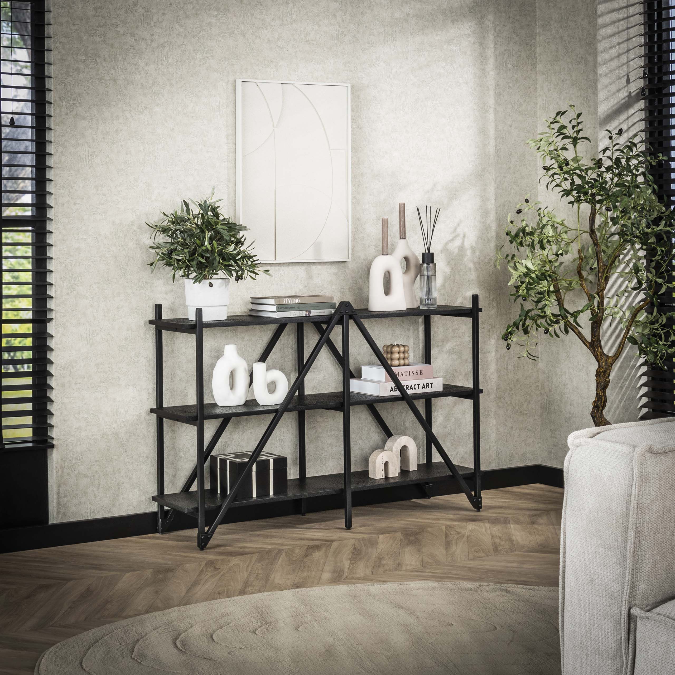 Wall rack Piega 3-layer 130 cm - Gray