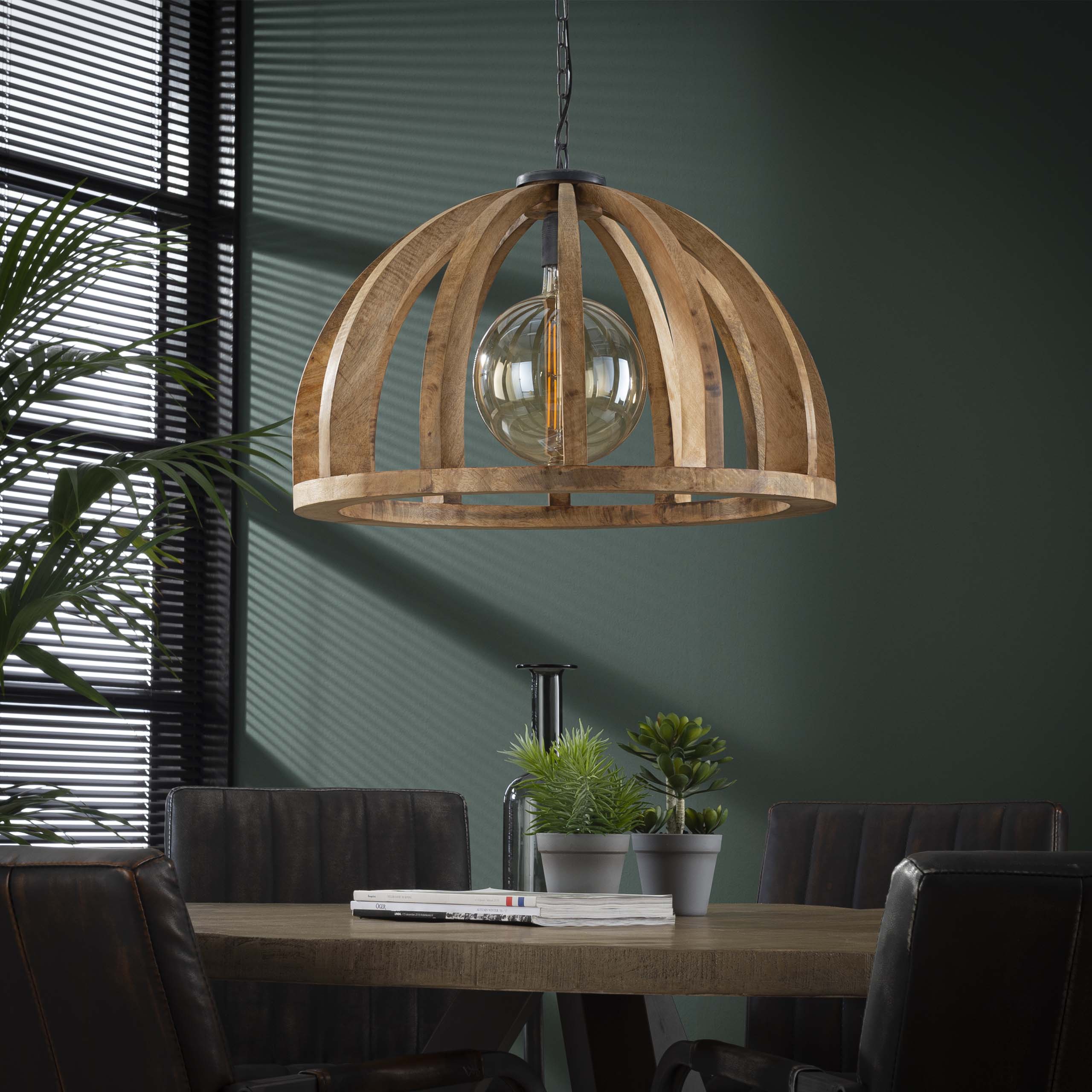 Lampada a sospensione Orba 1 luce Ø60 cm - Mango massiccio