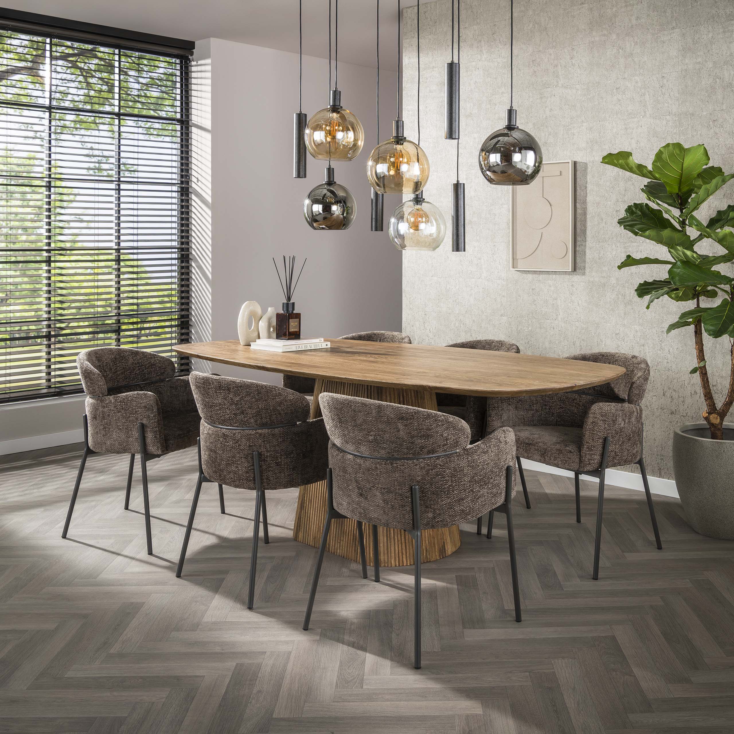 Tavolo da pranzo Wave Centro ovale 215 cm - Massello color mango sabbia