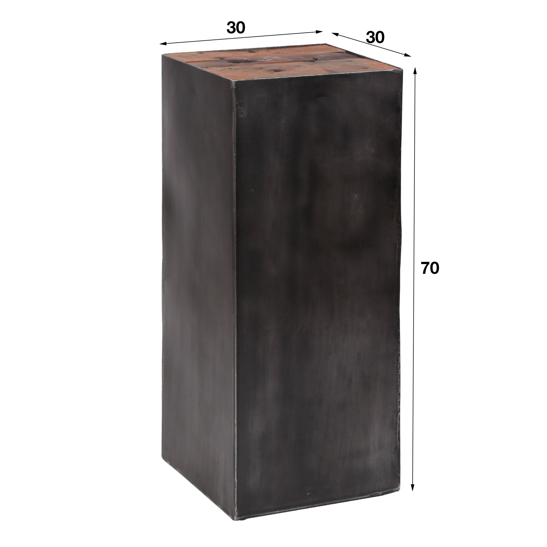 Colonna per fiori 70 spazzola naturale Zattera in acciaio / Legno duro robusto