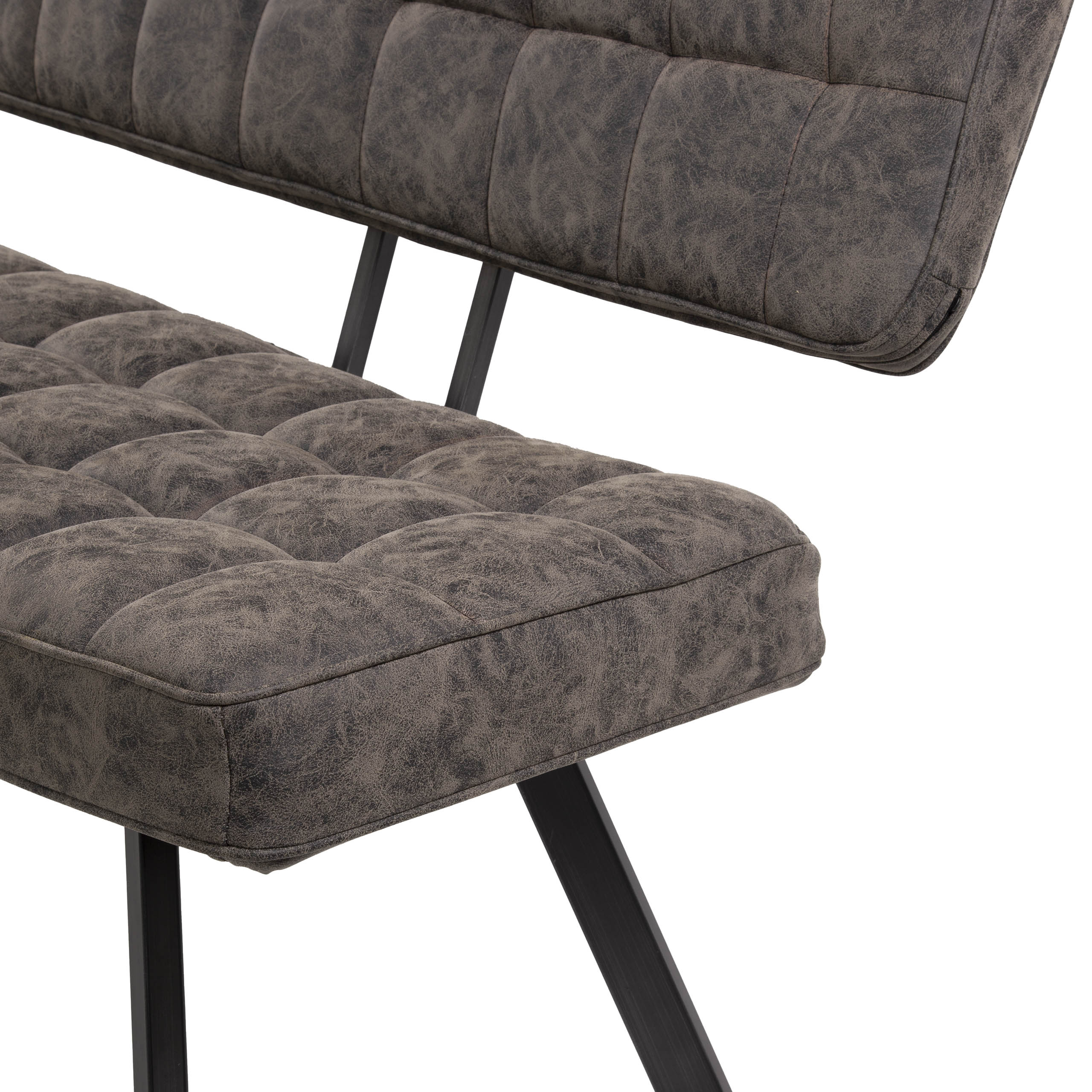 Divano sala da pranzo 180 cm - Cera PU marrone scuro