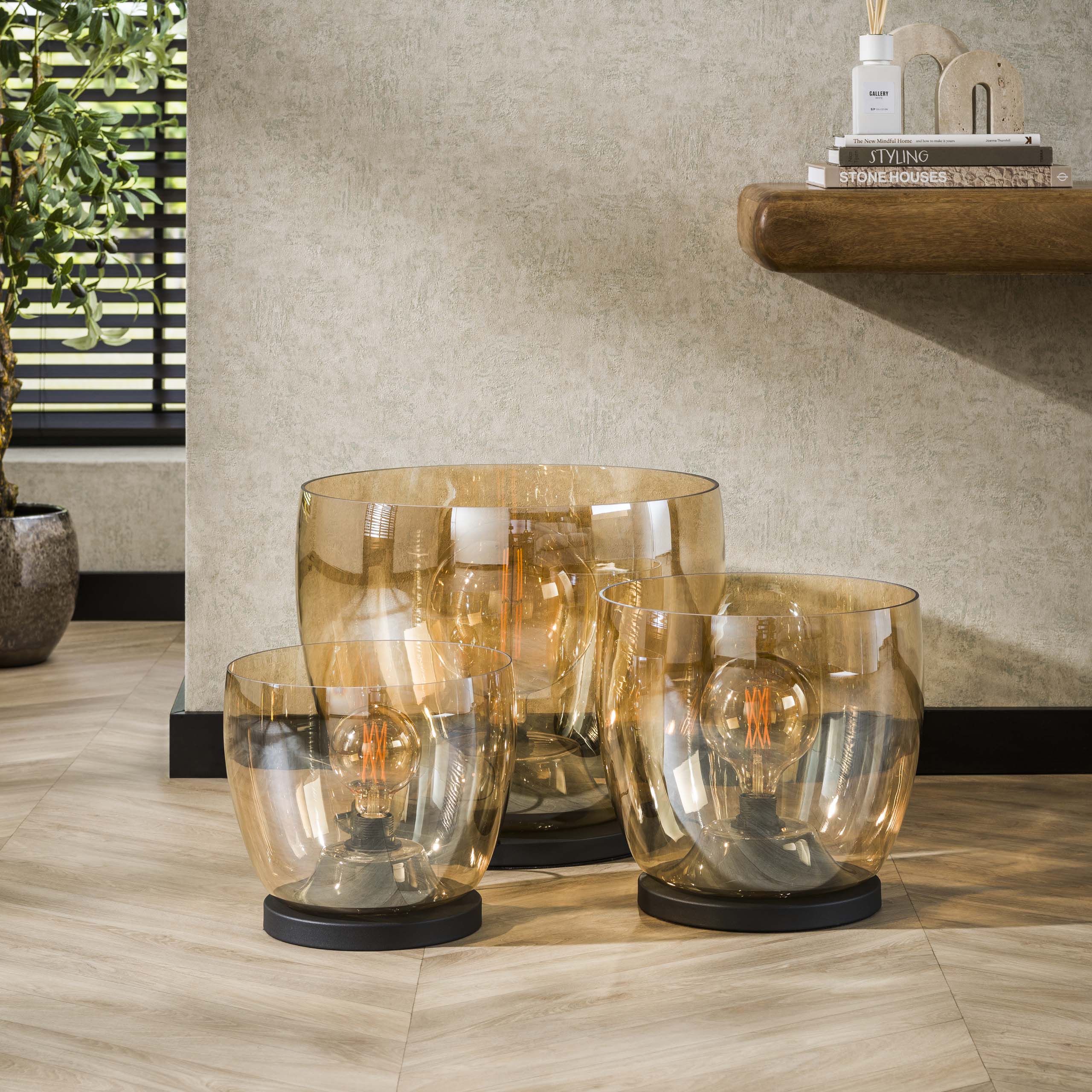 Lampada da terra UP XL a 1 luce - Vetro ambra