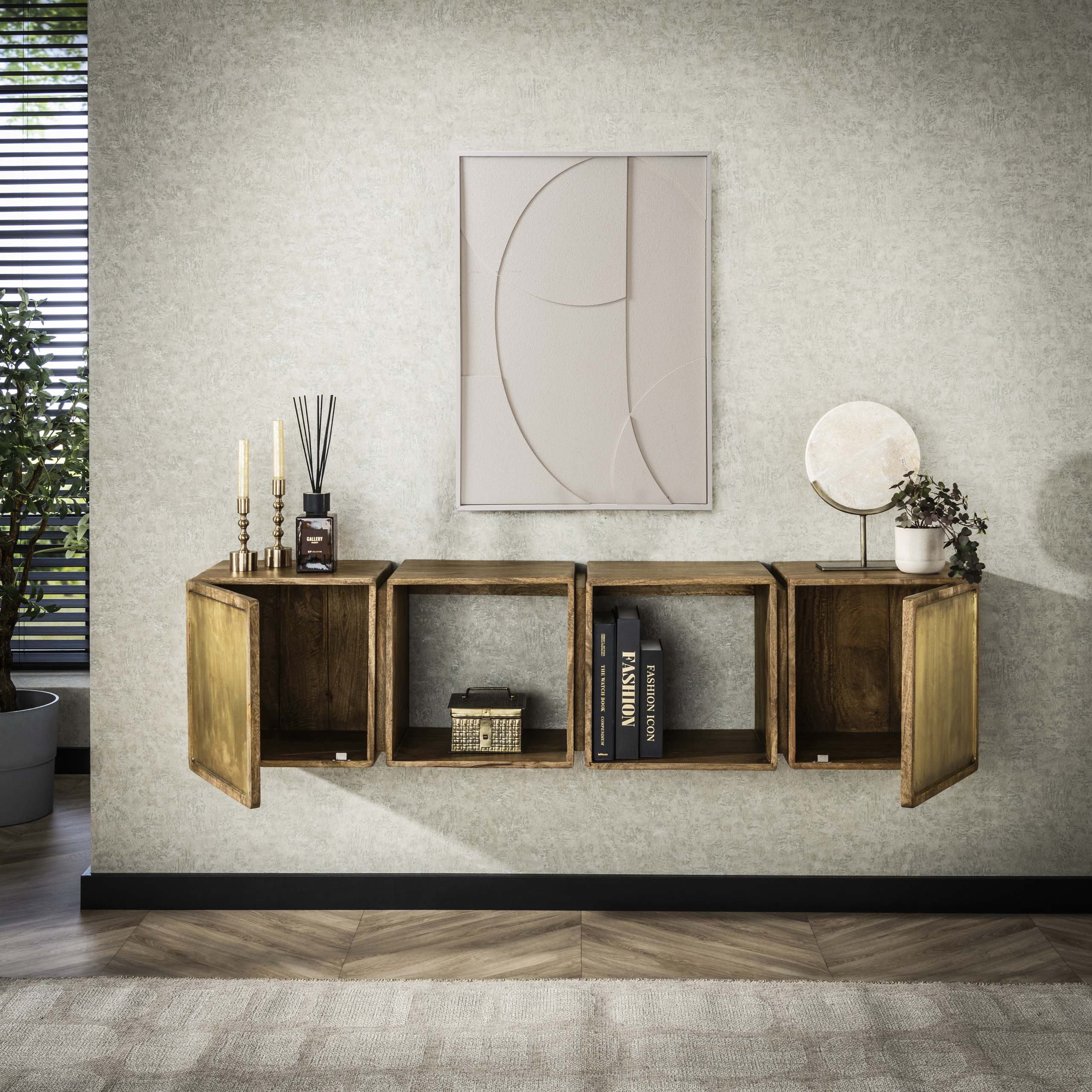 Credenza Ottone 2 ante - Massello color sabbia mango