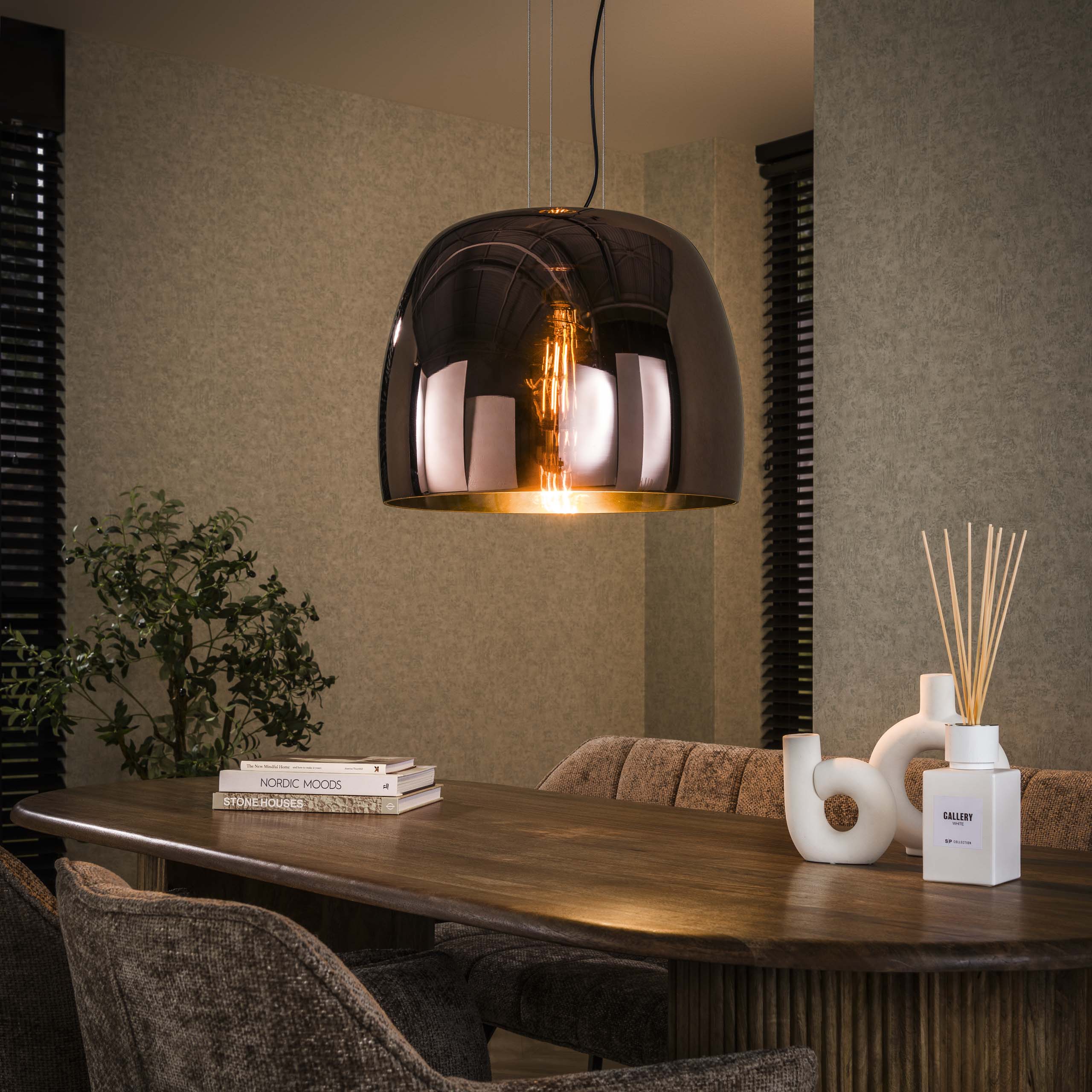 Hanging lamp Drift Glass XL 1-light - Copper glass