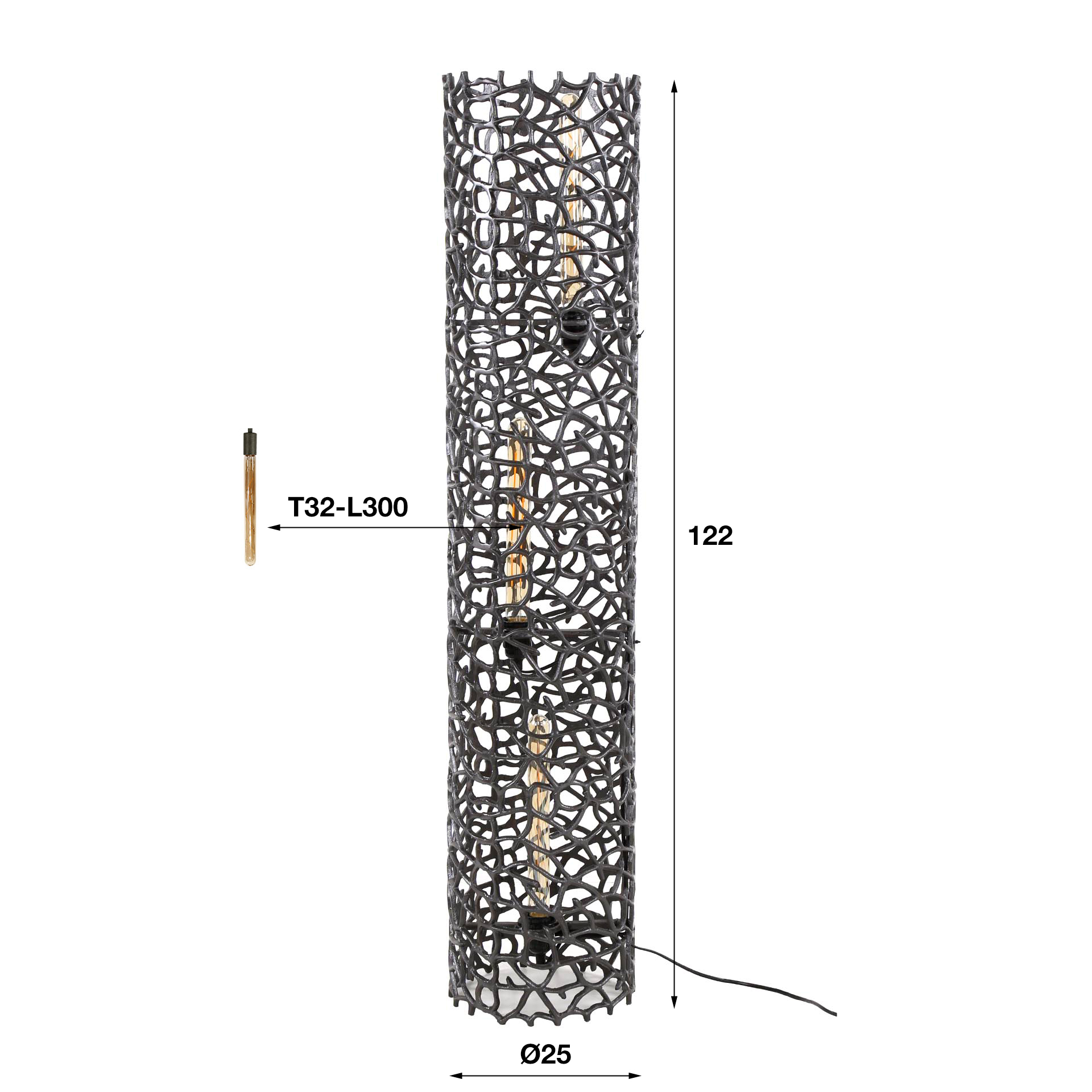Floor lamp Weaver XL 3-light - Black nickel