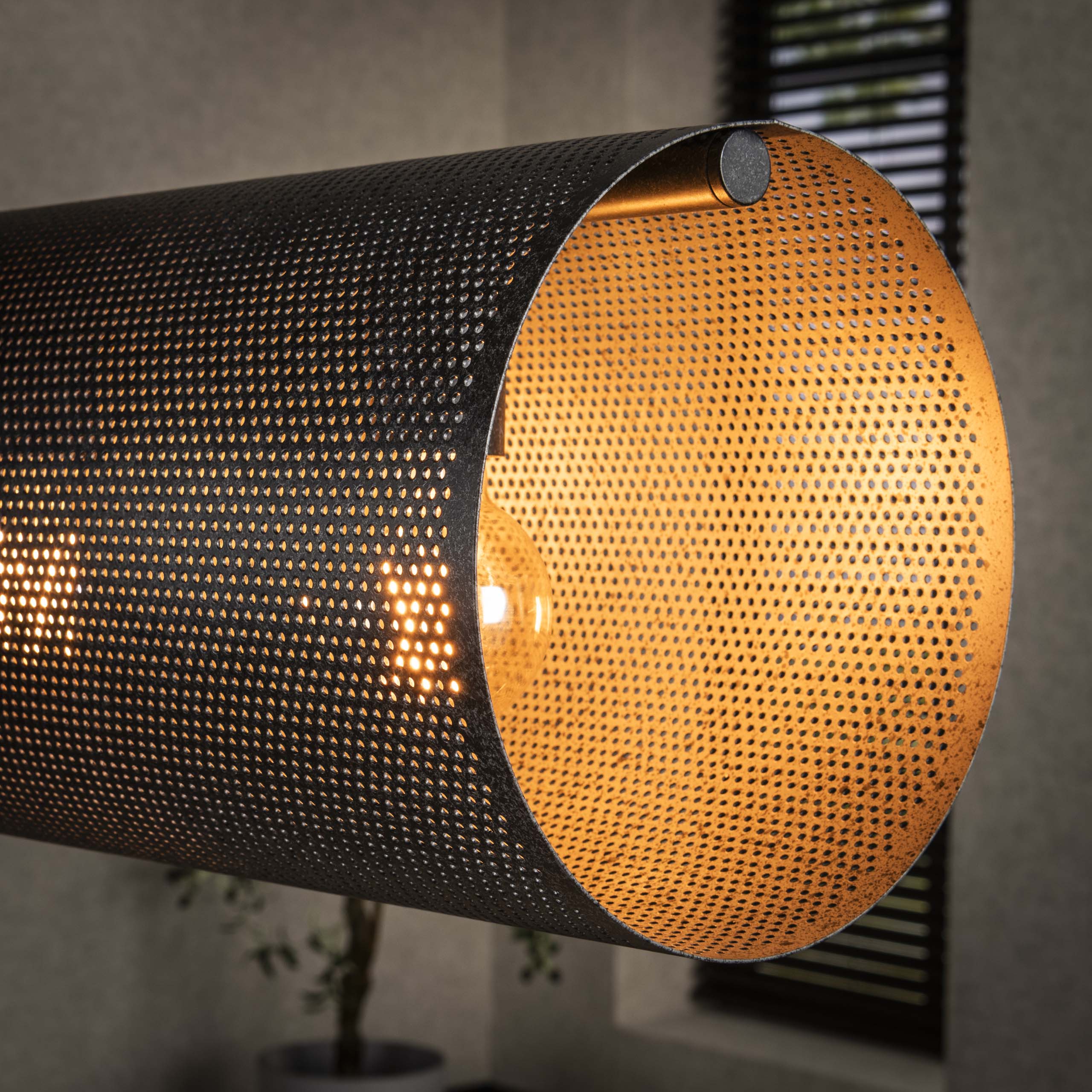 Hanging lamp Tubon Mesh 7-light Artic black