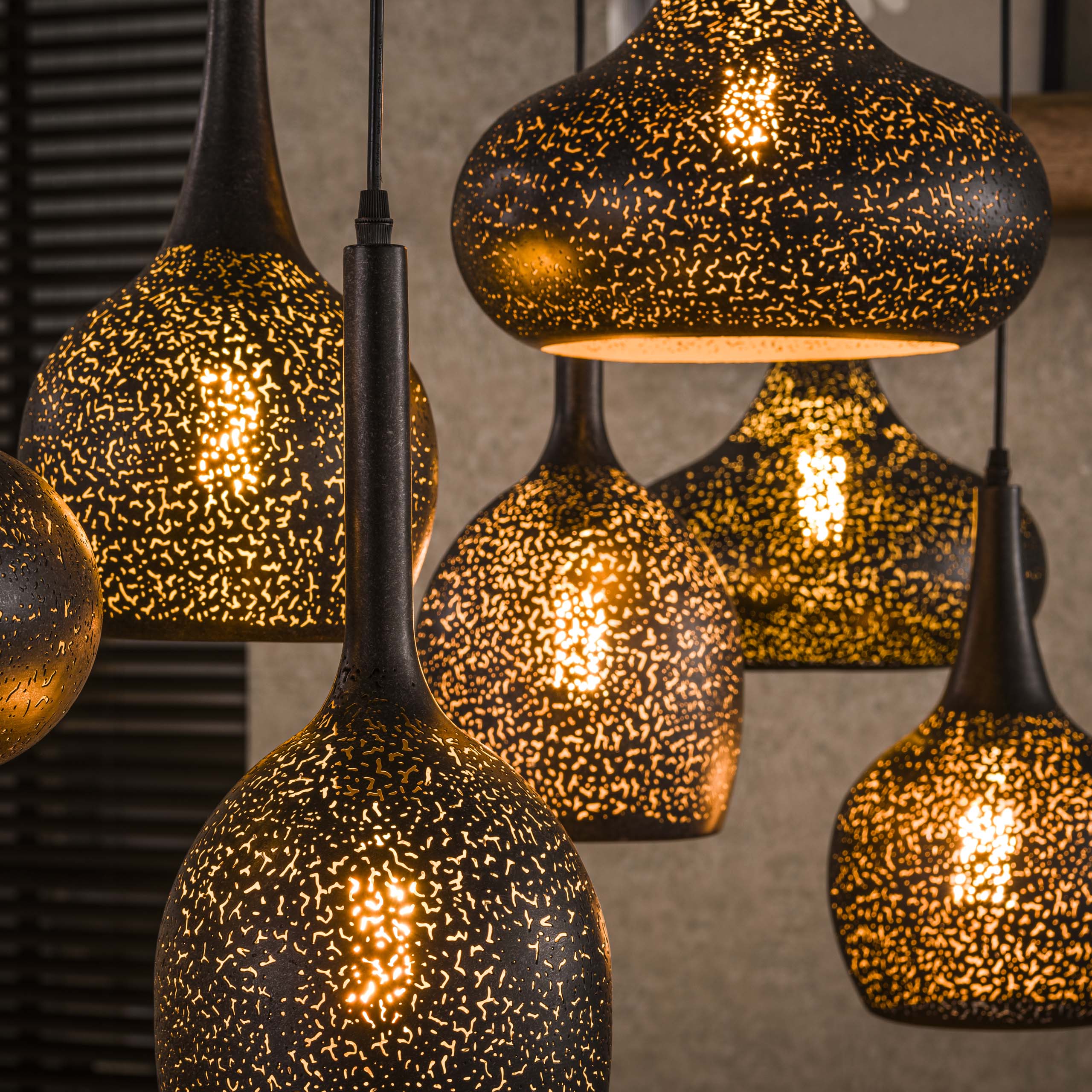 Lampada a sospensione 4+3 zip / Artic nero