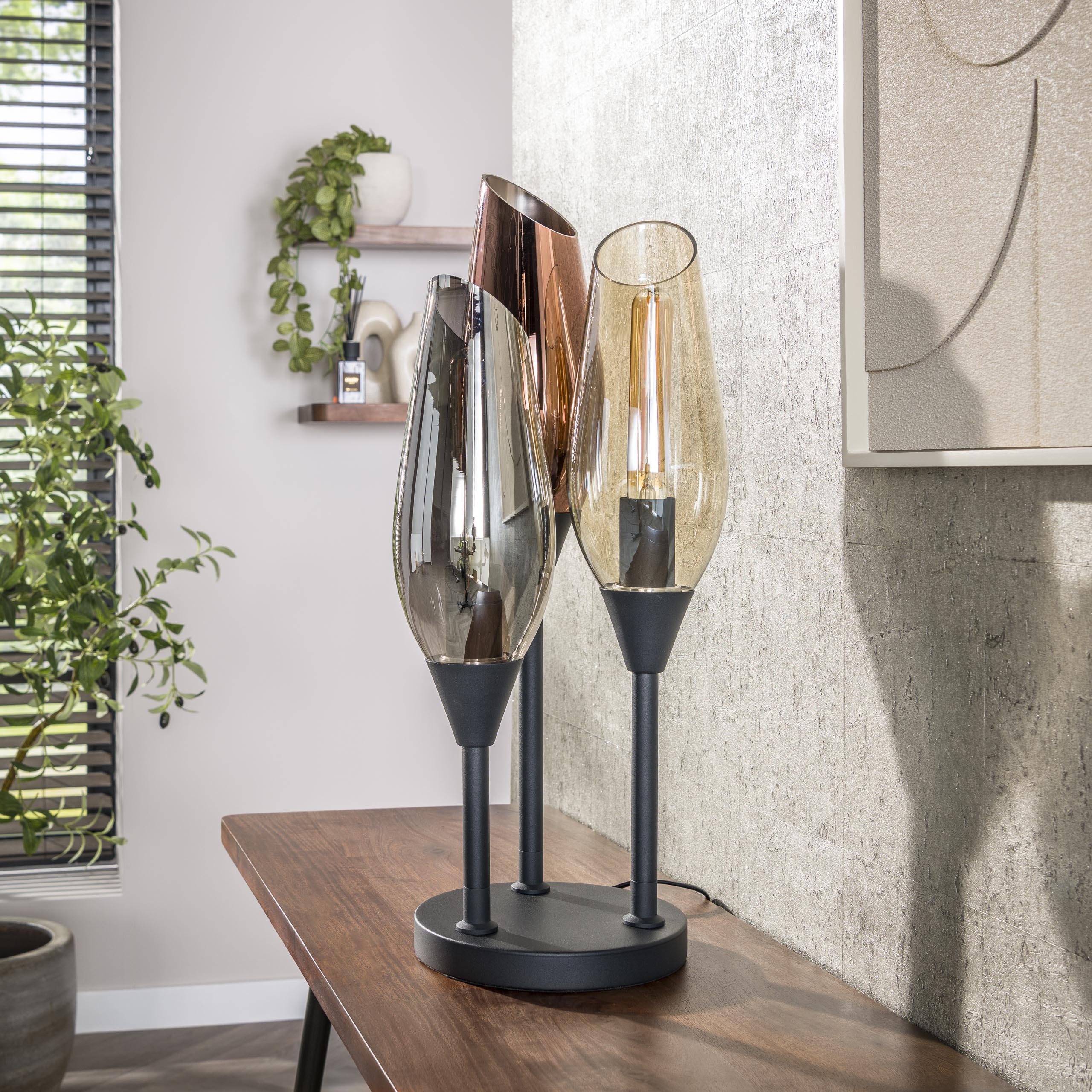 Lampada da tavolo Cocoon a 3 luci - Nera