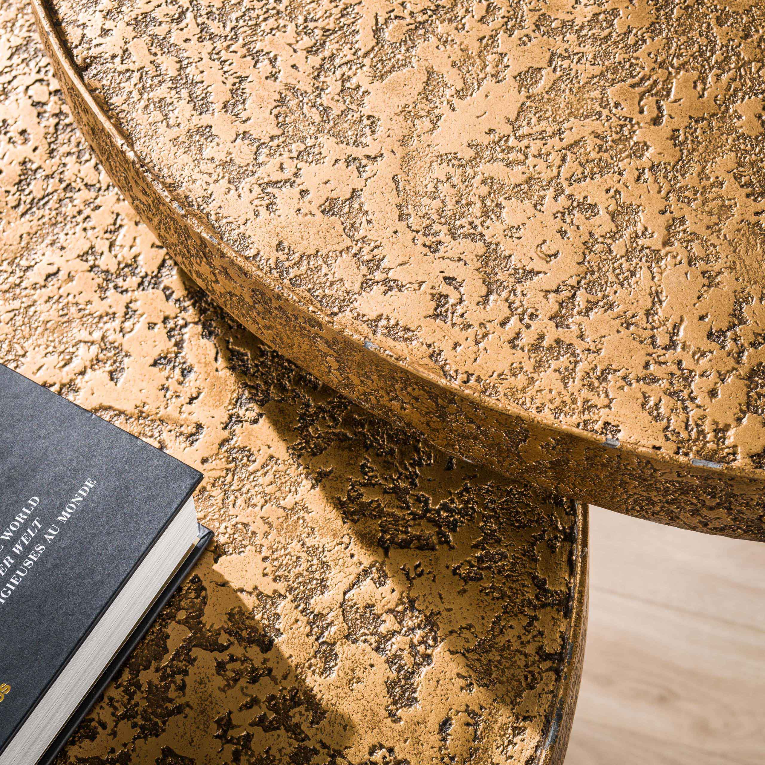 Coffee table Acier gold Ø55 set/2