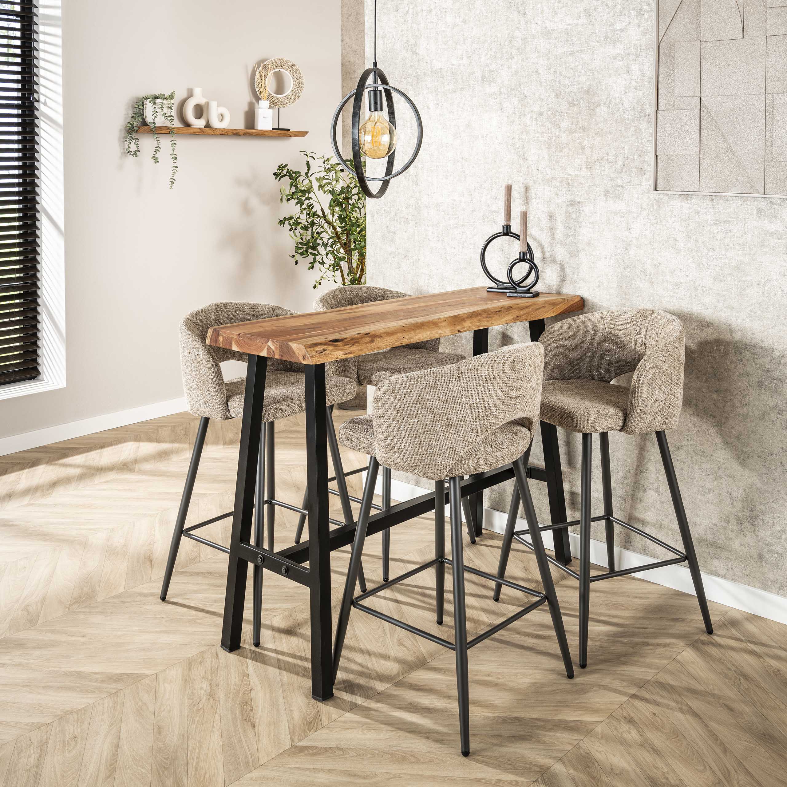 Tavolo da bar Live Edge 125 cm - Acacia massiccia