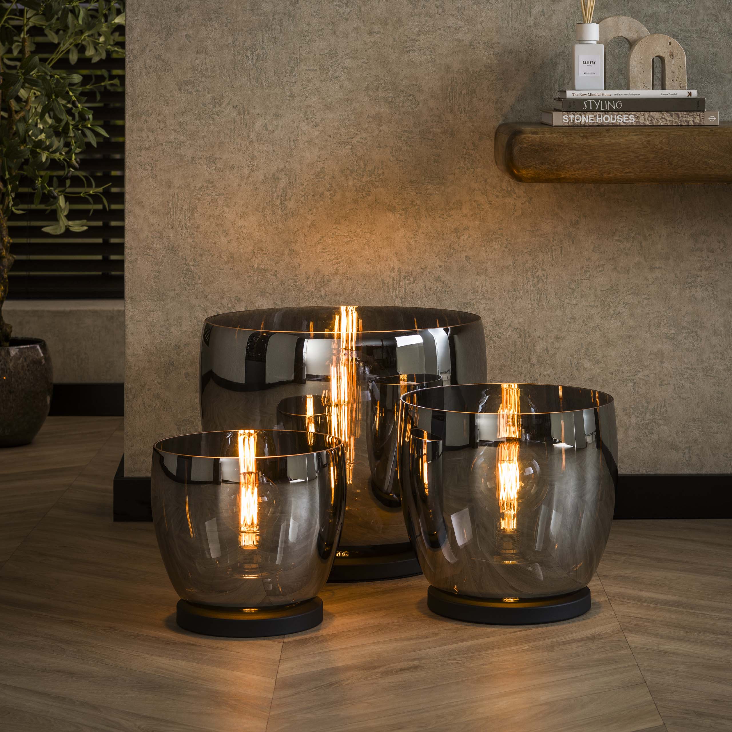 Lampada da terra UP L a 1 luce - Vetro grigio fumo