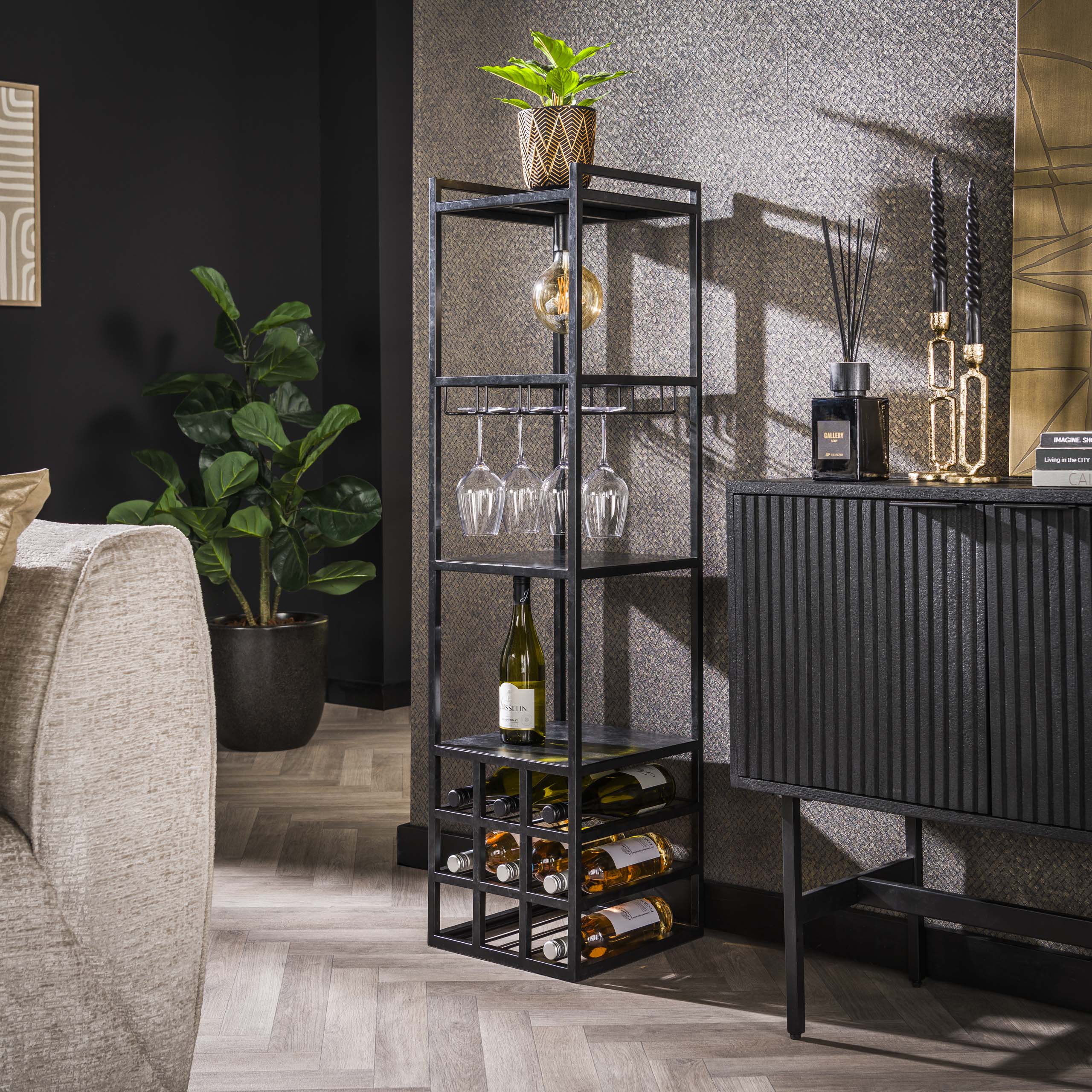 Lampada portabottiglie Decora 1-luce - Antracite