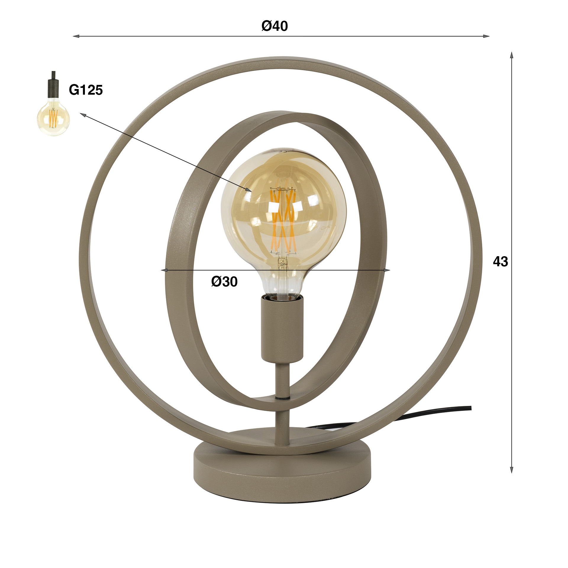Lampada da tavolo Turn Around 1 luce - beige