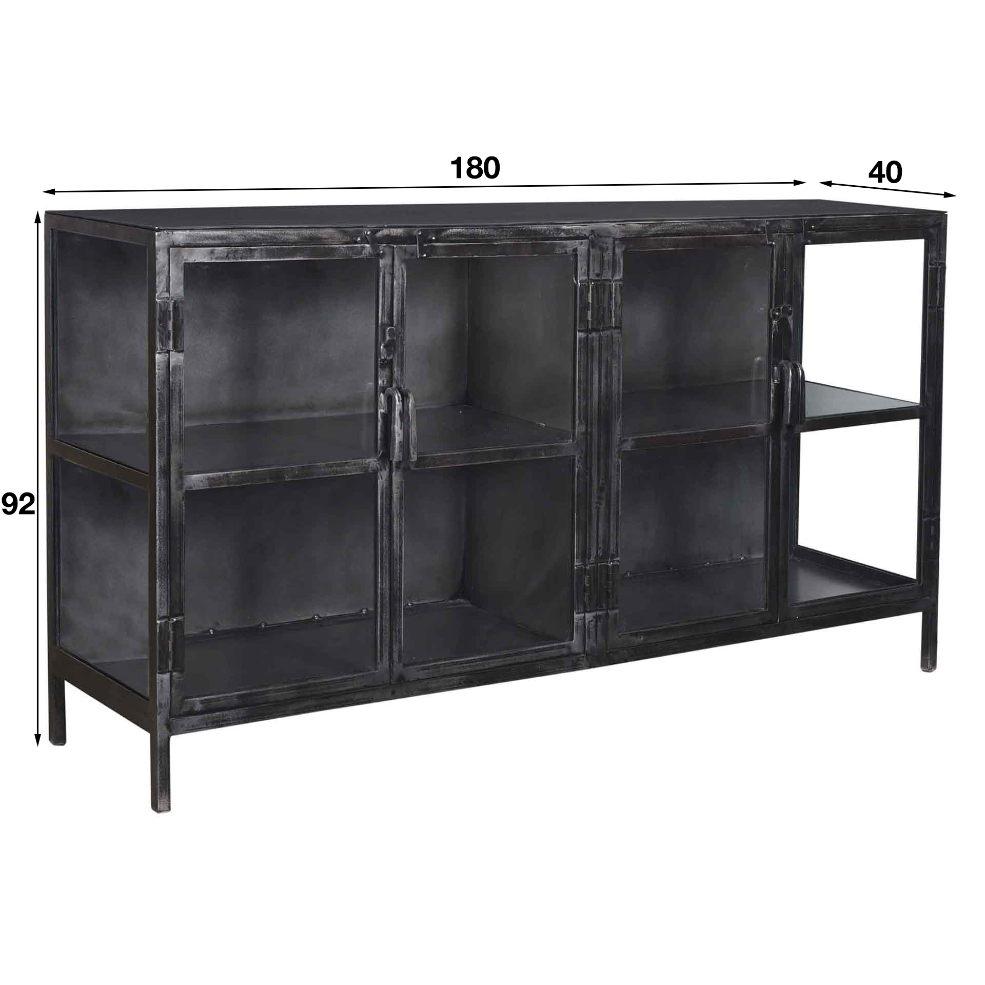 Credenza Rift metal 4 ante / Canna di fucile