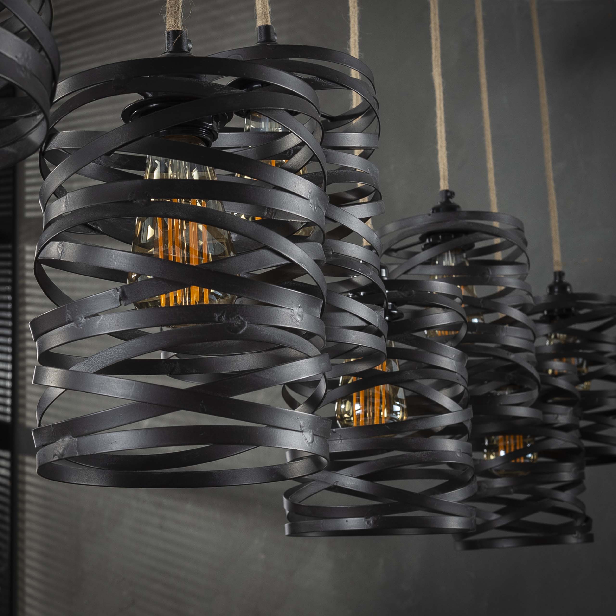 Hanging lamp 7L twist wrap XL / Slate gray