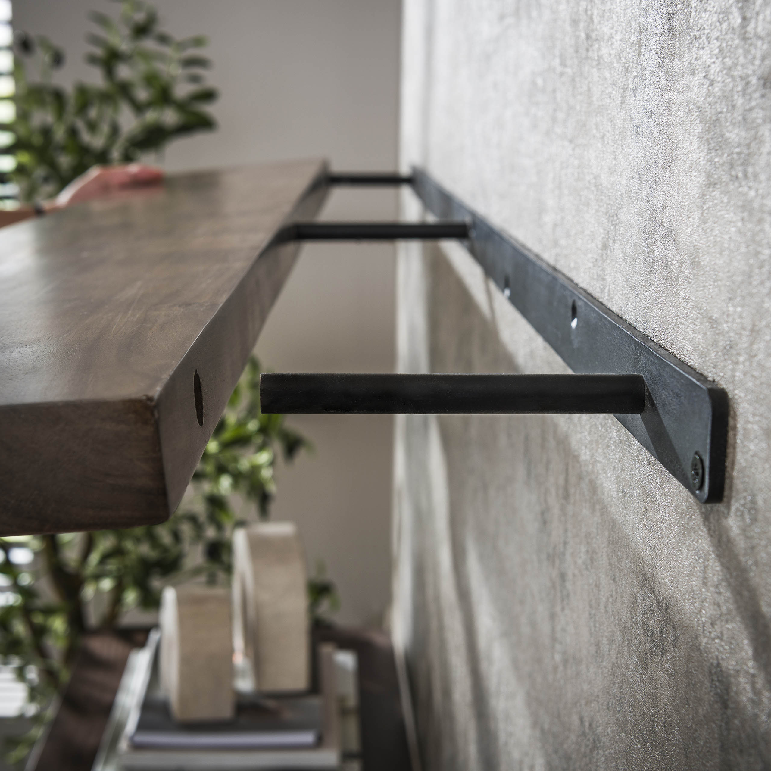 Mensola a muro Carve 120 cm - Acacia massiccia marrone