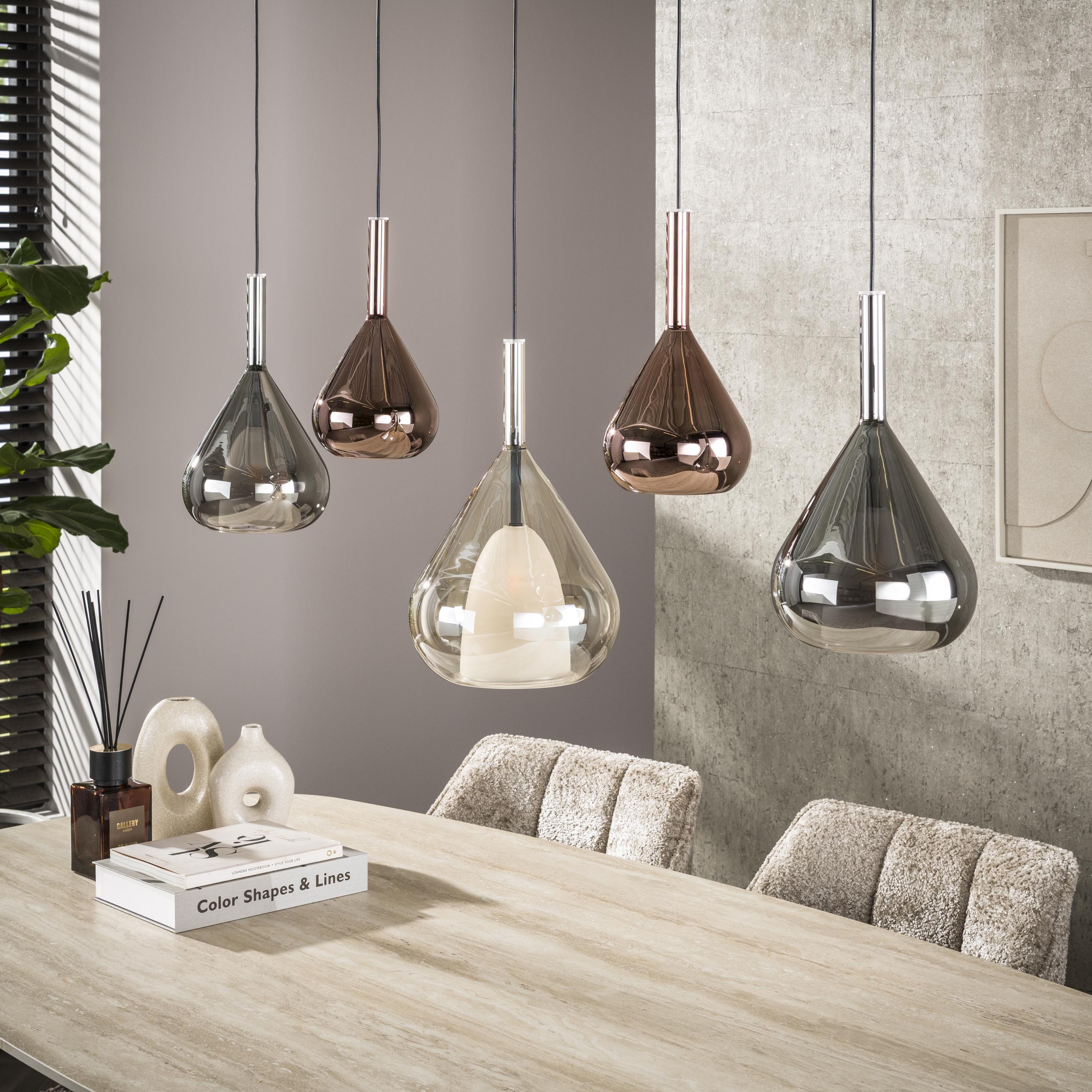 Hanging lamp Wings 5-light - Black