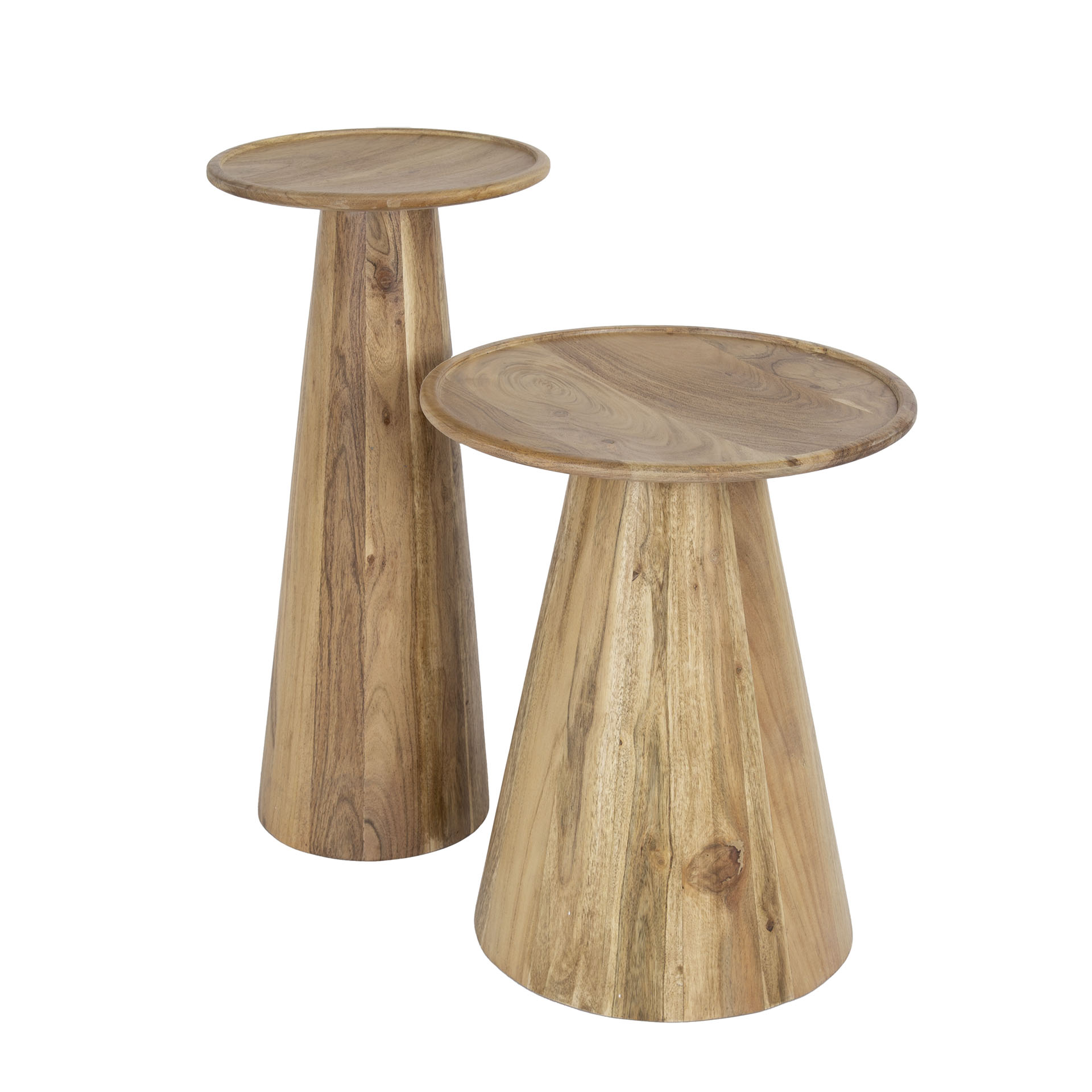 Tavolino Cone - set di 2 - Acacia massiccia