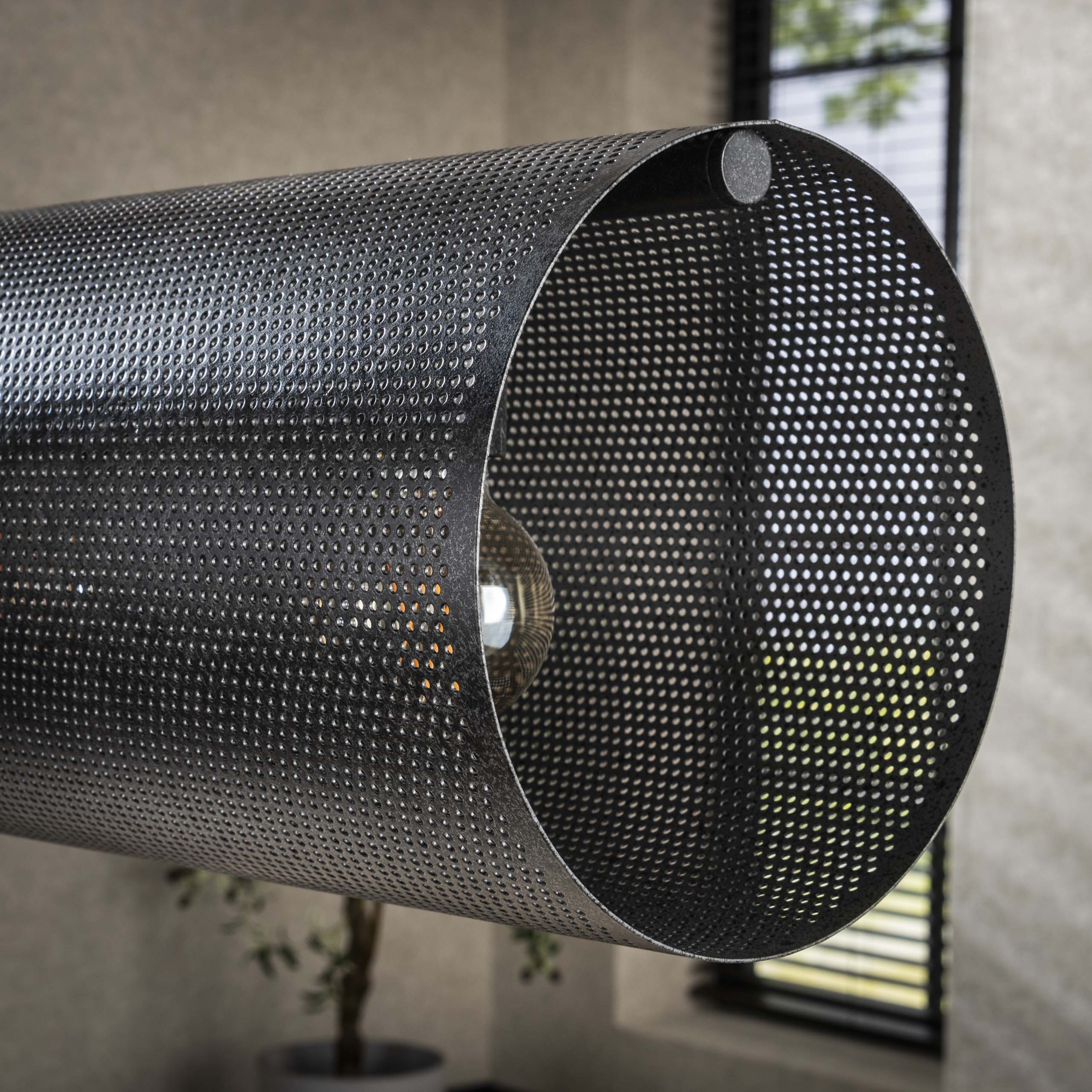 Hanging lamp Tubon Mesh 7-light Artic black