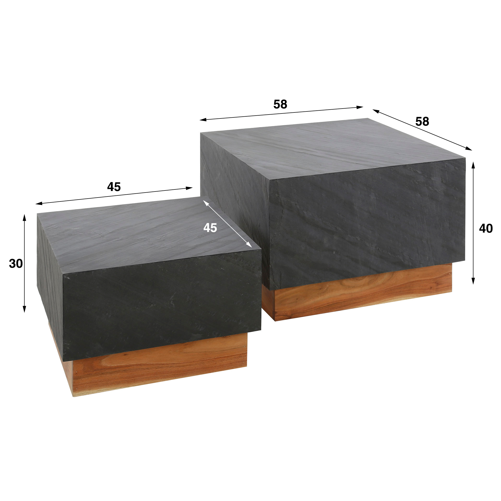 Coffee table Blox Slate set of 2 - Slate