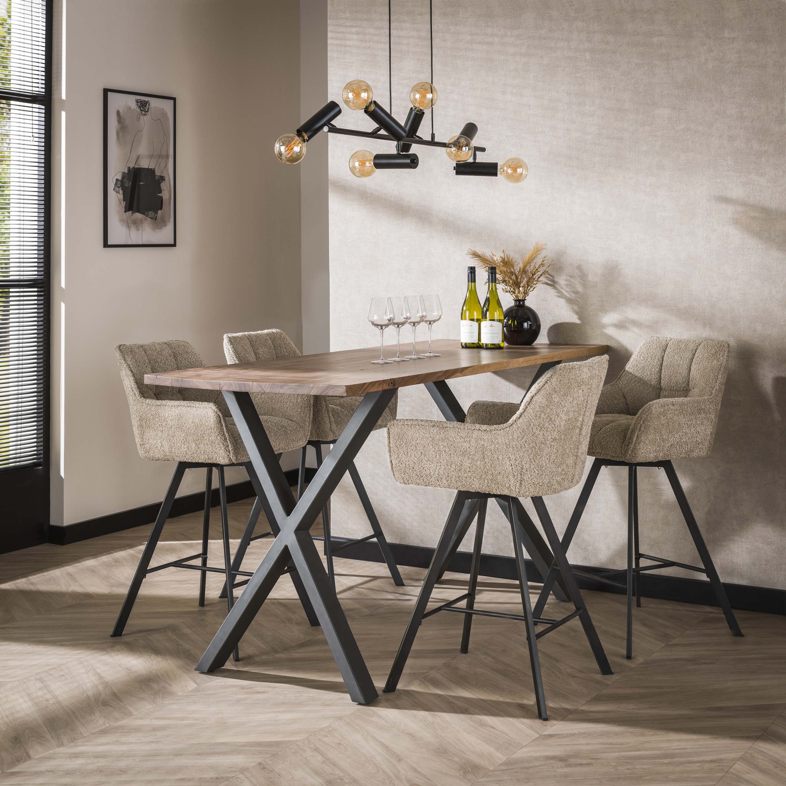 Griglia per sedia da bar girevole. VPE2 / Colore sabbia Boucle