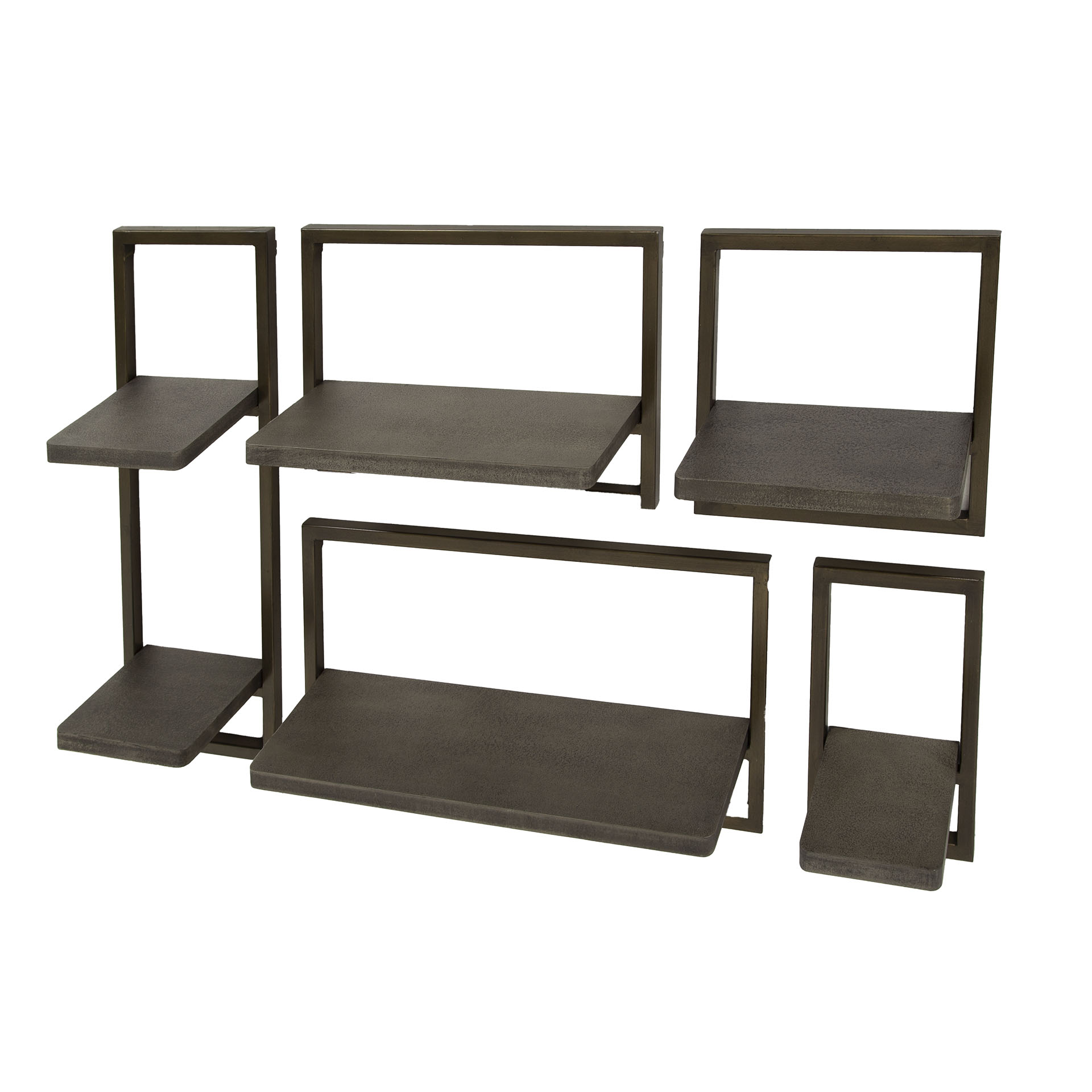 Set mensola da parete/5 Ferro/Bronzo anticato