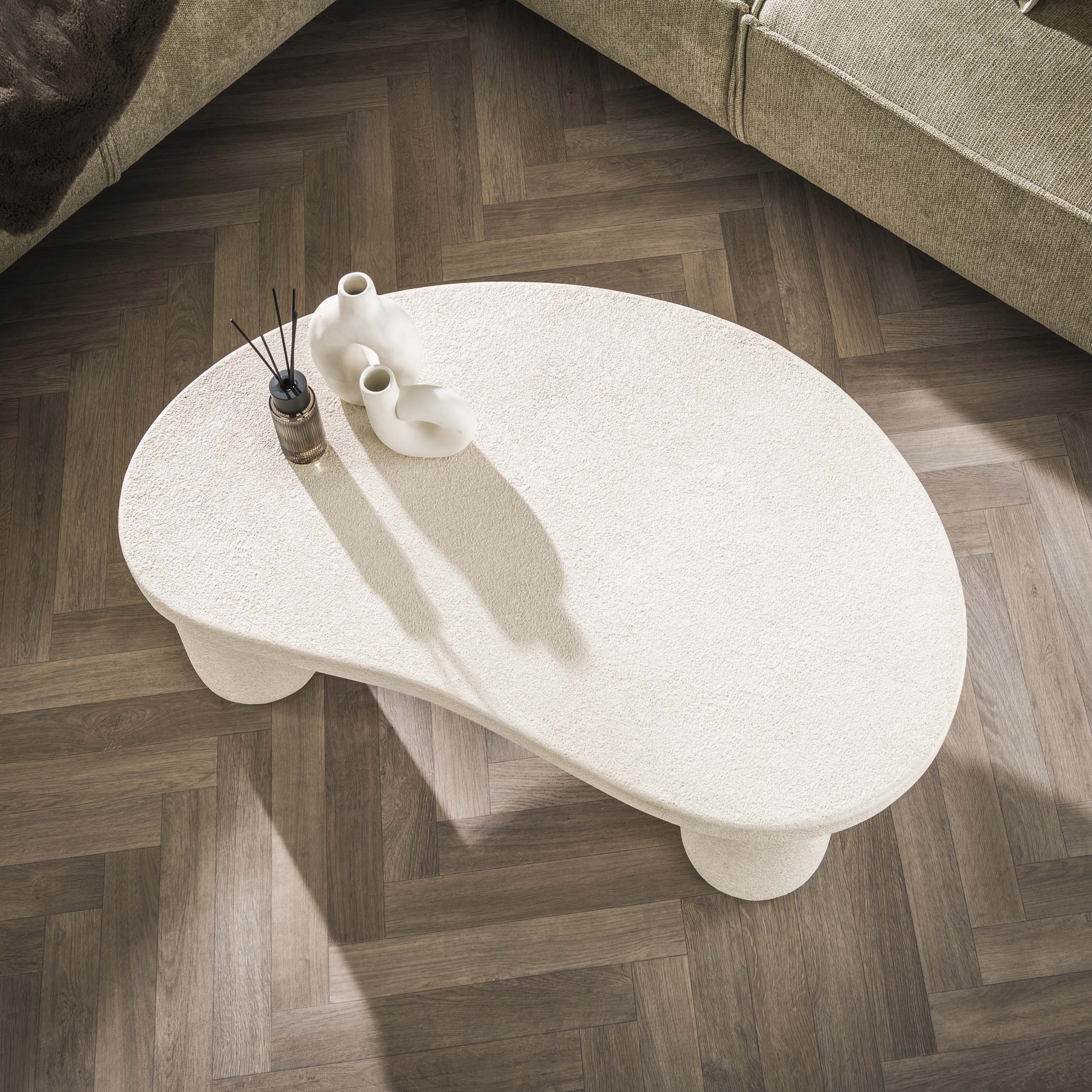 Coffee table XL pebble organic / Marble composite
